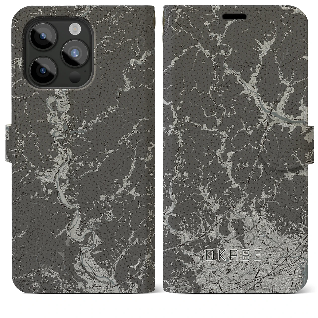 【岡部(静岡県)】地図柄iPhoneケース(手帳タイプ)