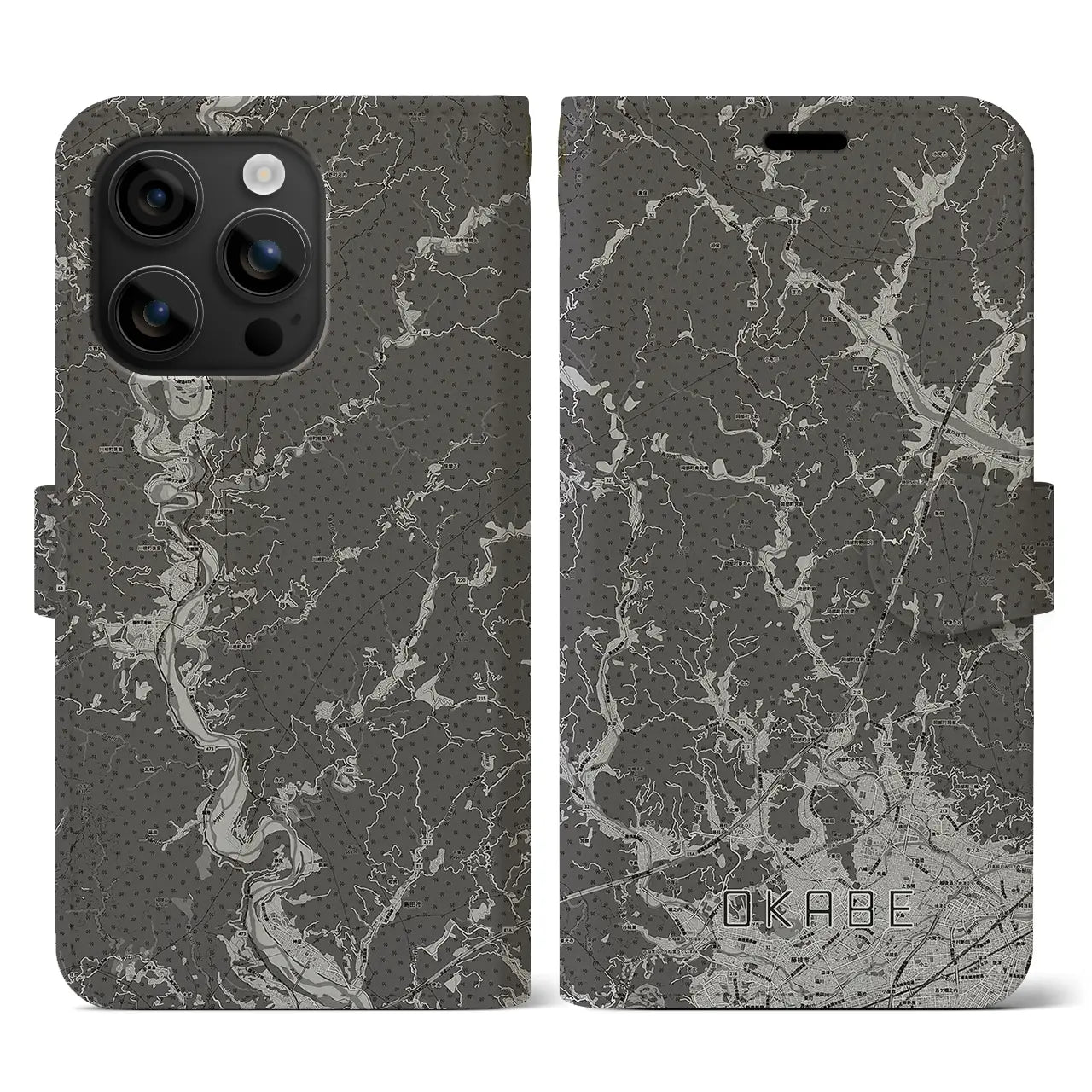 【岡部(静岡県)】地図柄iPhoneケース(手帳タイプ)