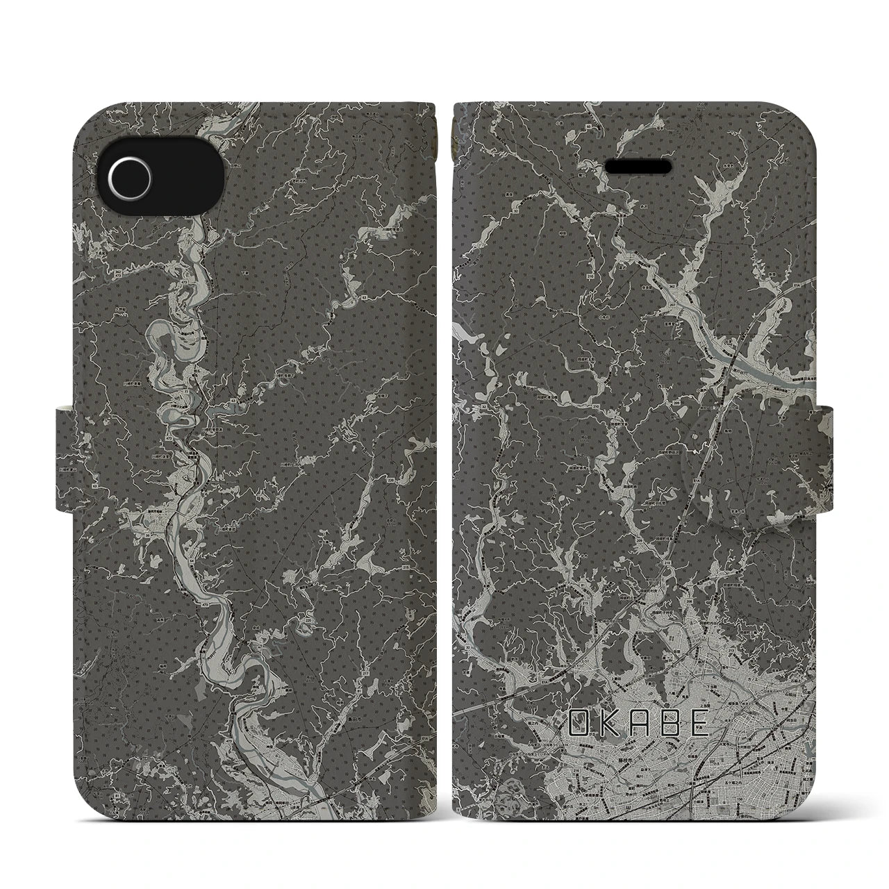 【岡部(静岡県)】地図柄iPhoneケース(手帳タイプ)