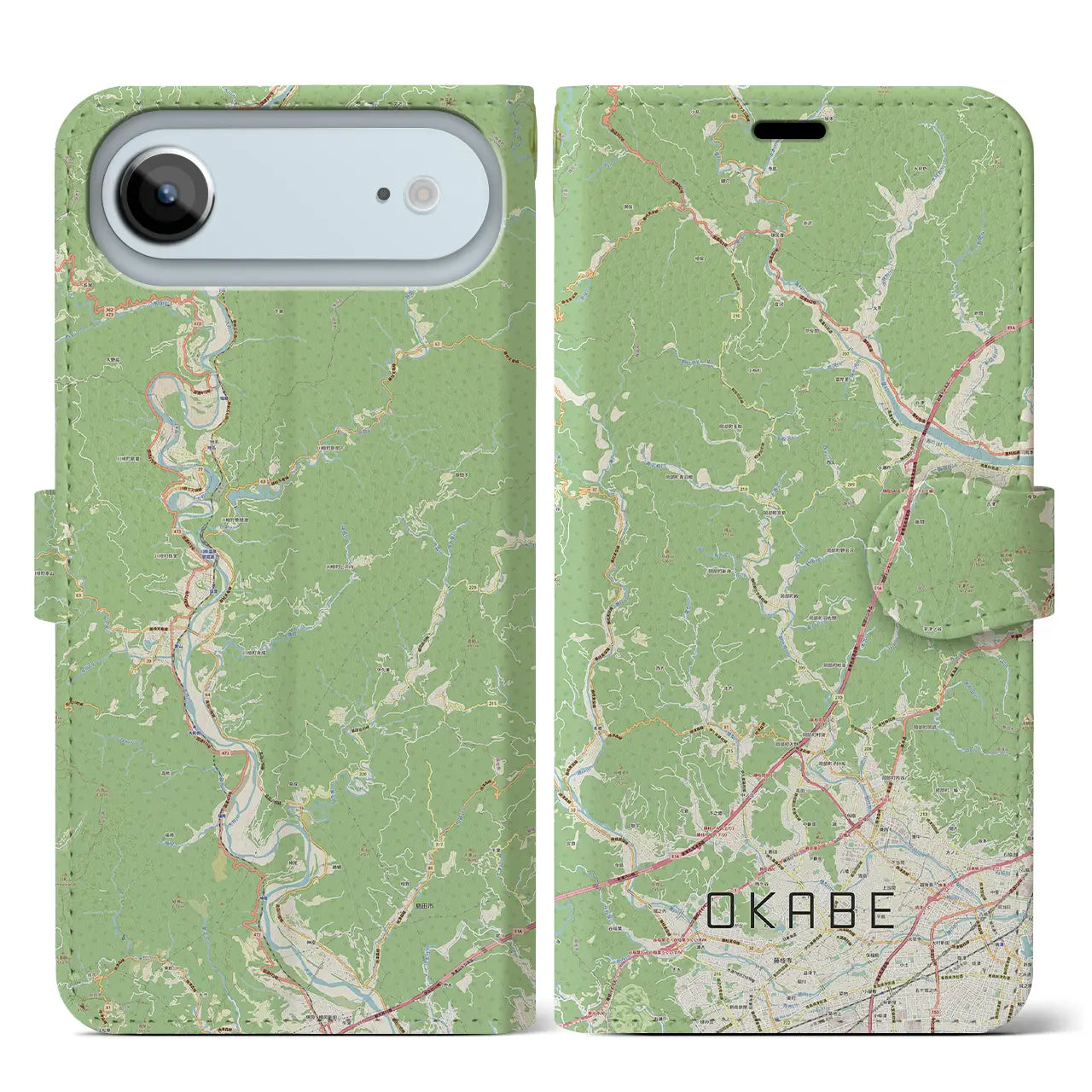 【岡部(静岡県)】地図柄iPhoneケース(手帳タイプ)