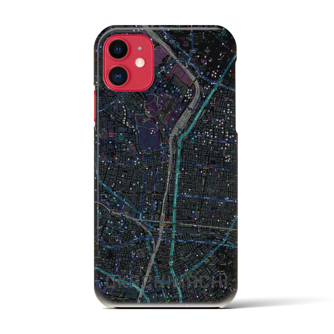 【御徒町(東京都)】地図柄iPhoneケース(バックカバータイプ)
