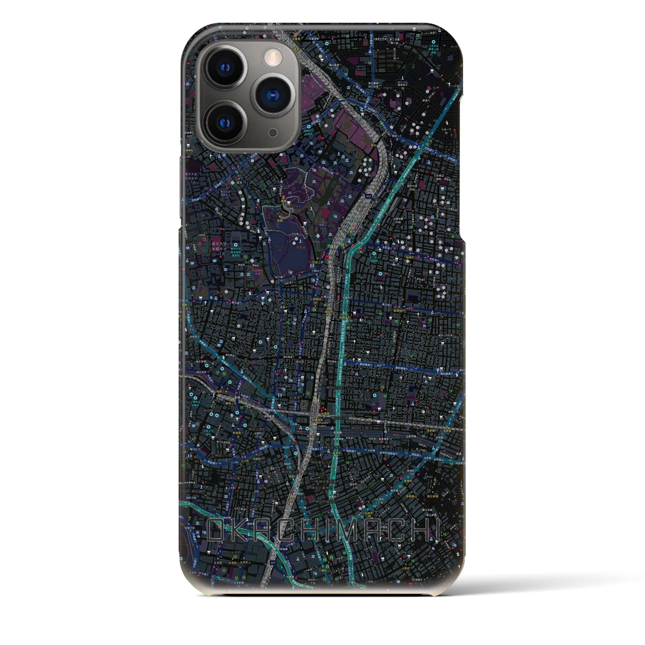 【御徒町(東京都)】地図柄iPhoneケース(バックカバータイプ)