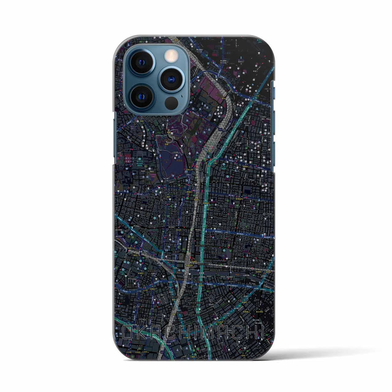 【御徒町(東京都)】地図柄iPhoneケース(バックカバータイプ)