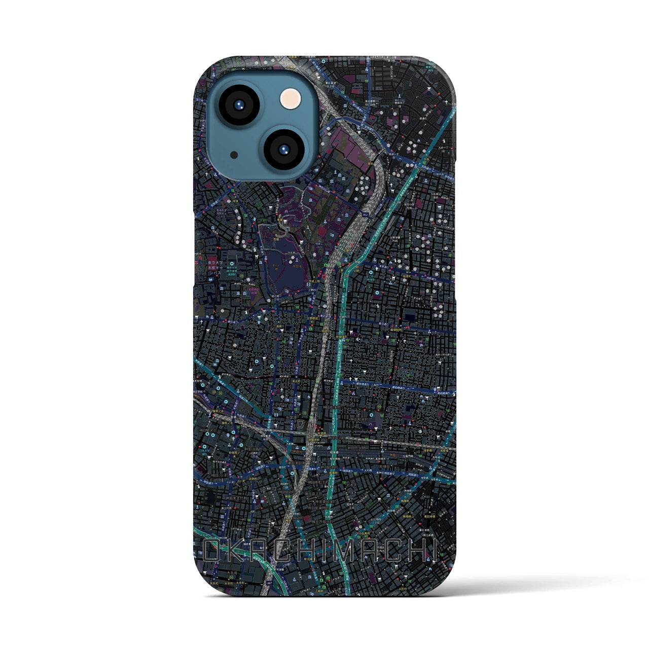 【御徒町(東京都)】地図柄iPhoneケース(バックカバータイプ)