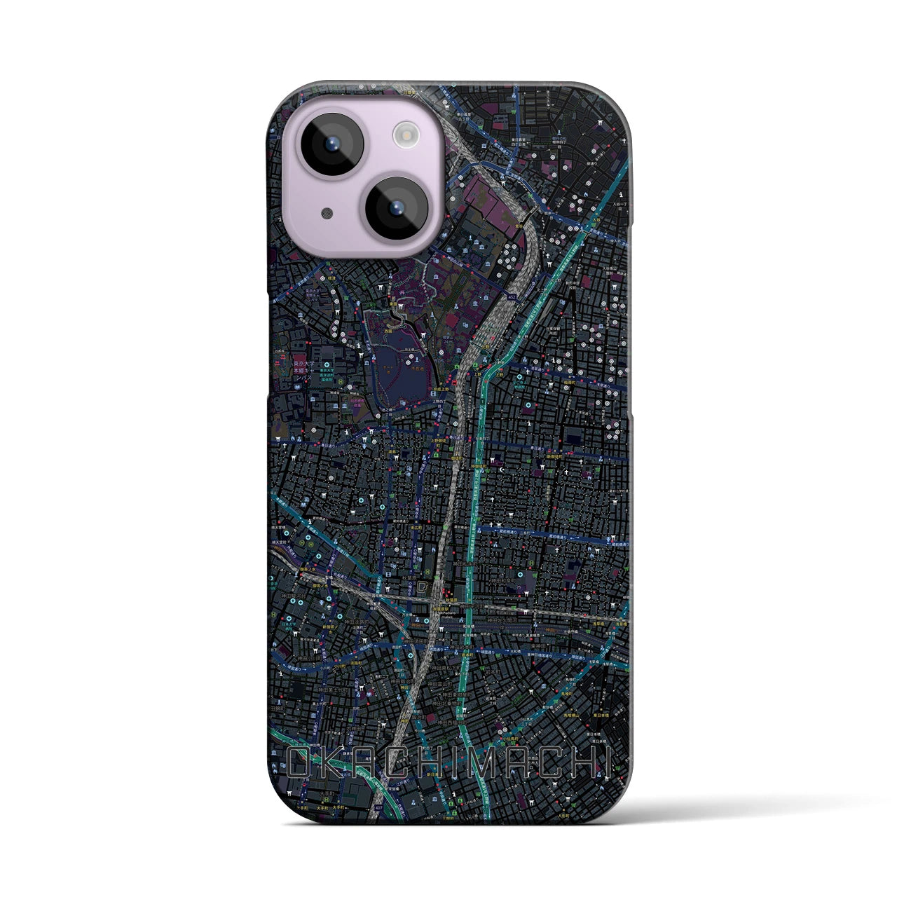 【御徒町(東京都)】地図柄iPhoneケース(バックカバータイプ)