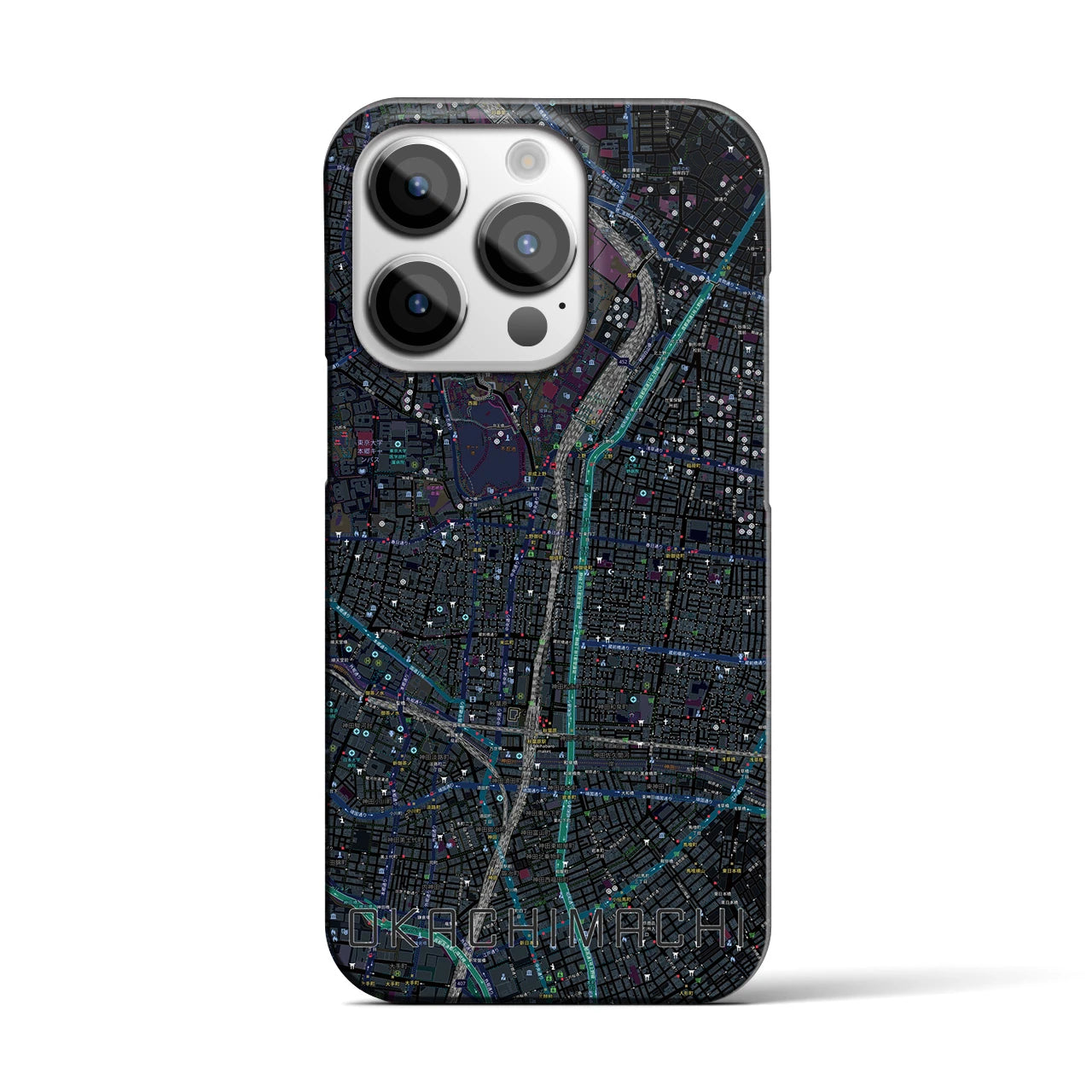 【御徒町(東京都)】地図柄iPhoneケース(バックカバータイプ)