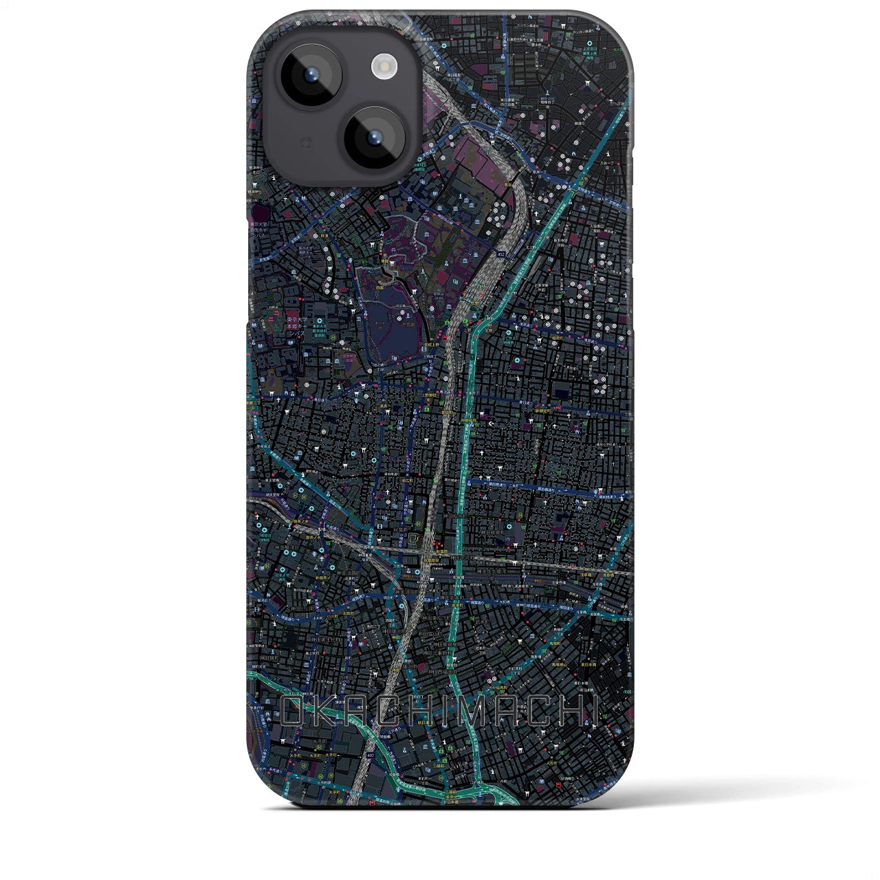 【御徒町(東京都)】地図柄iPhoneケース(バックカバータイプ)