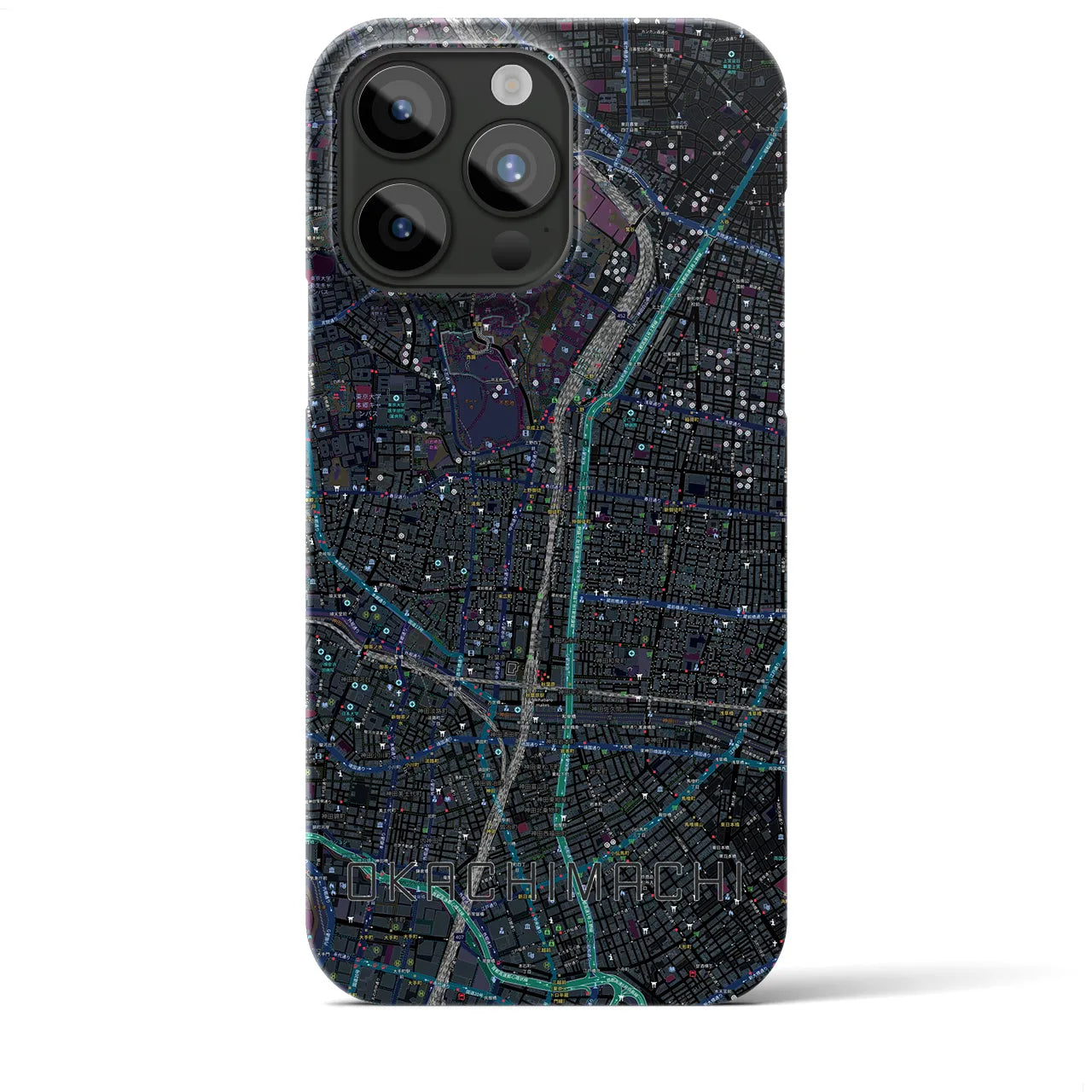 【御徒町(東京都)】地図柄iPhoneケース(バックカバータイプ)