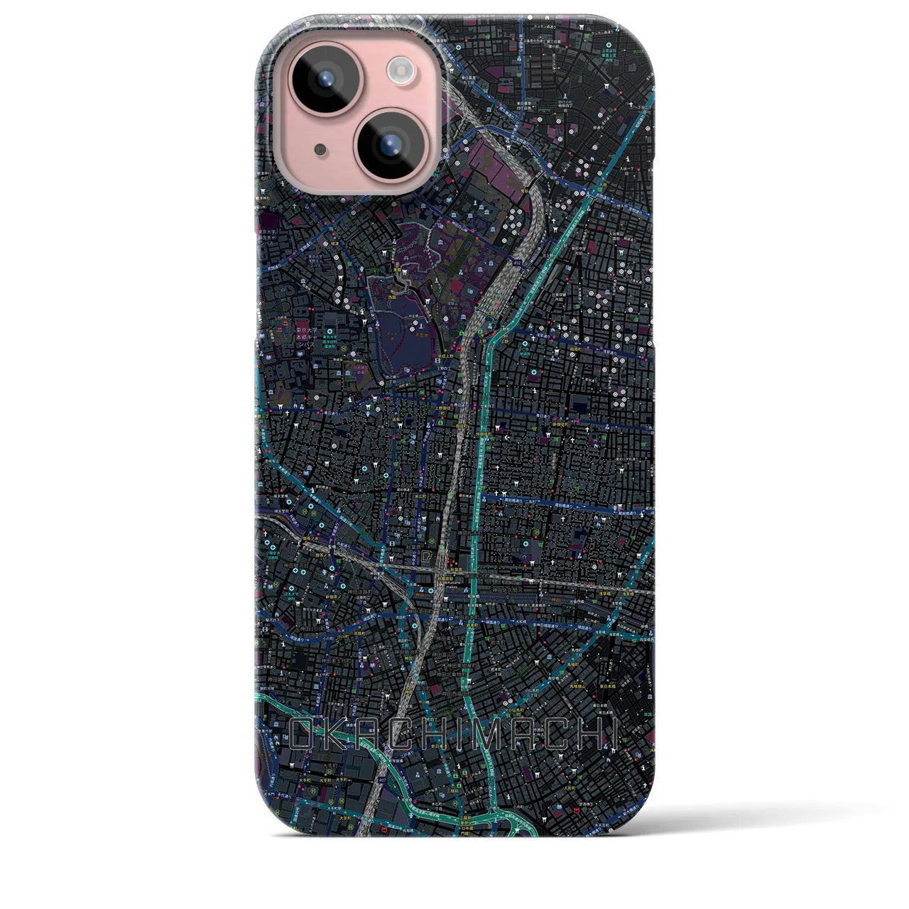 【御徒町(東京都)】地図柄iPhoneケース(バックカバータイプ)
