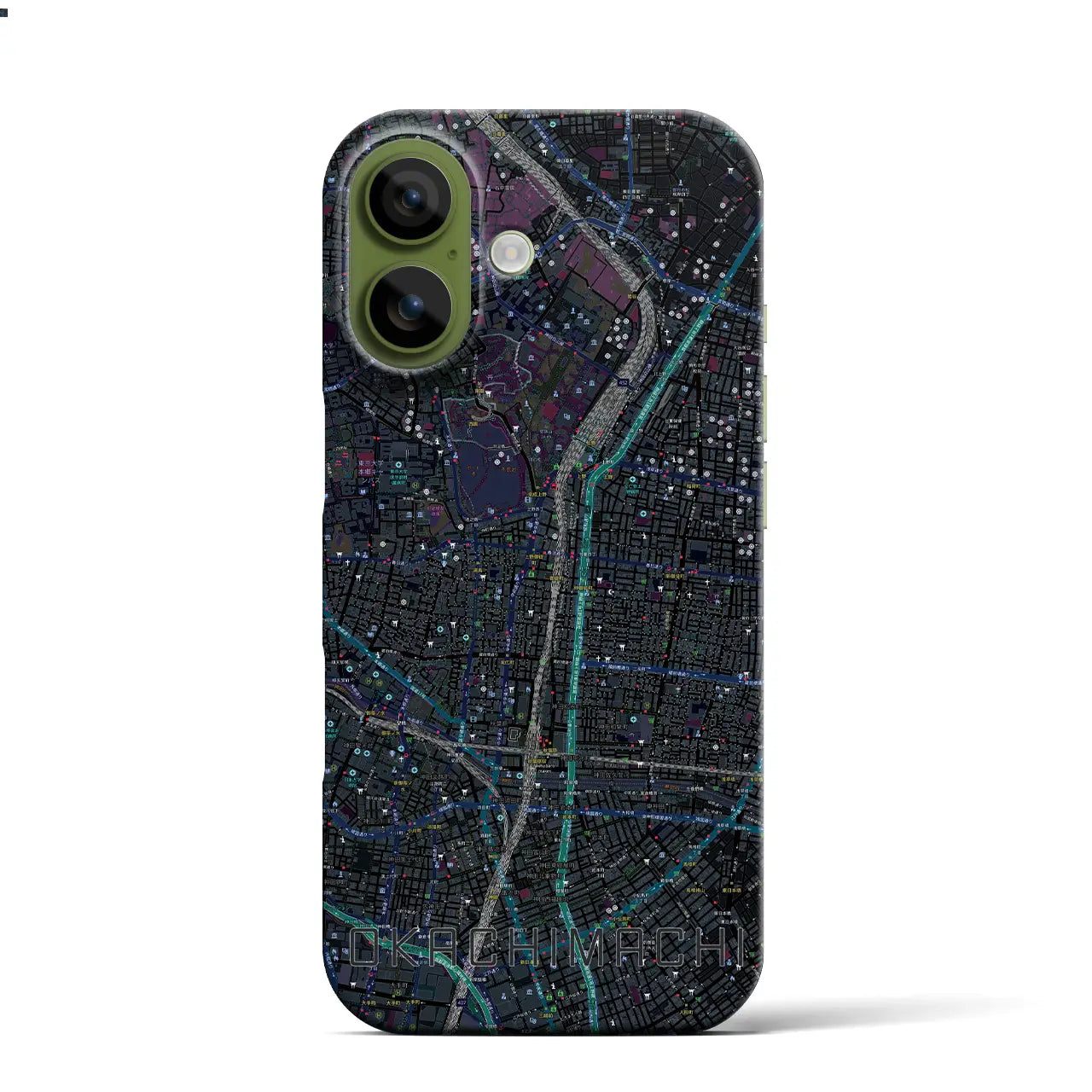 【御徒町(東京都)】地図柄iPhoneケース(バックカバータイプ)