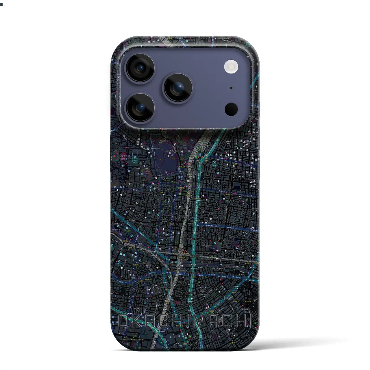 【御徒町(東京都)】地図柄iPhoneケース(バックカバータイプ)