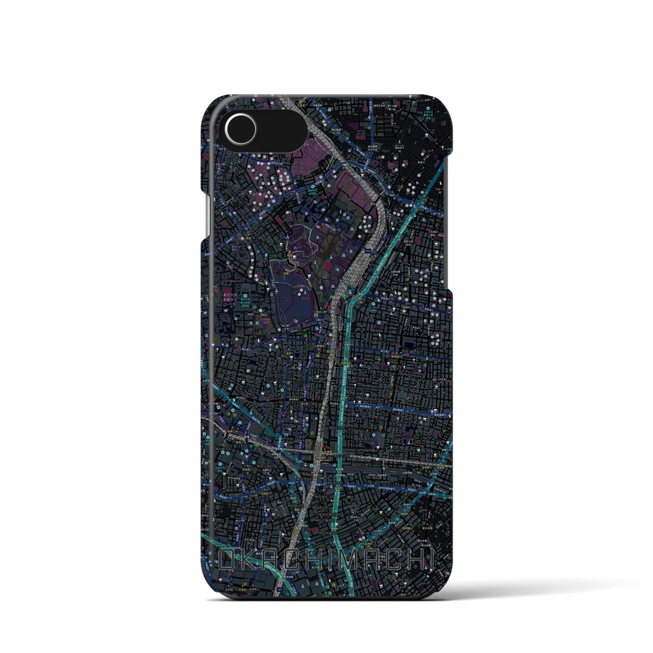 【御徒町(東京都)】地図柄iPhoneケース(バックカバータイプ)