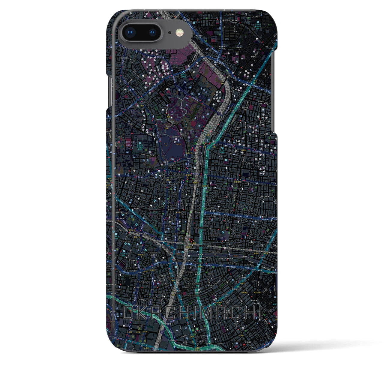 【御徒町(東京都)】地図柄iPhoneケース(バックカバータイプ)