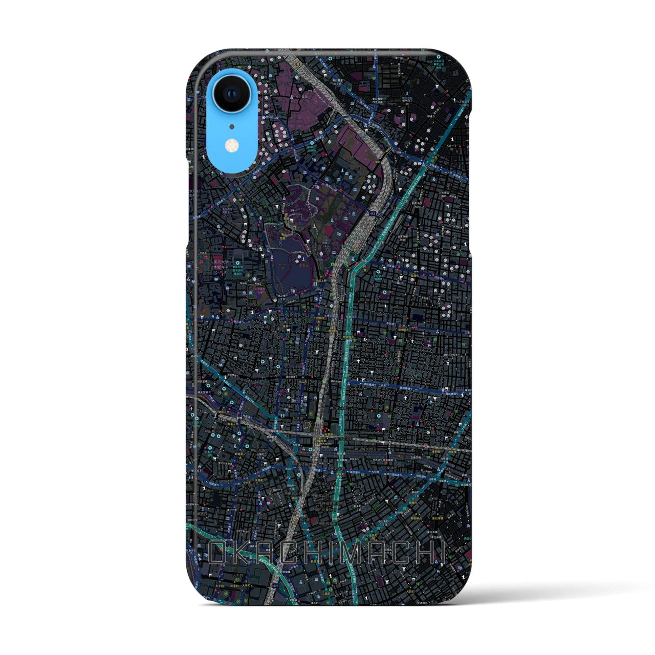 【御徒町(東京都)】地図柄iPhoneケース(バックカバータイプ)