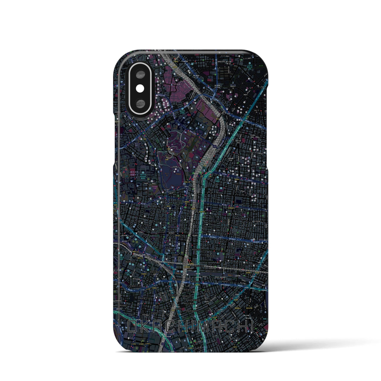 【御徒町(東京都)】地図柄iPhoneケース(バックカバータイプ)