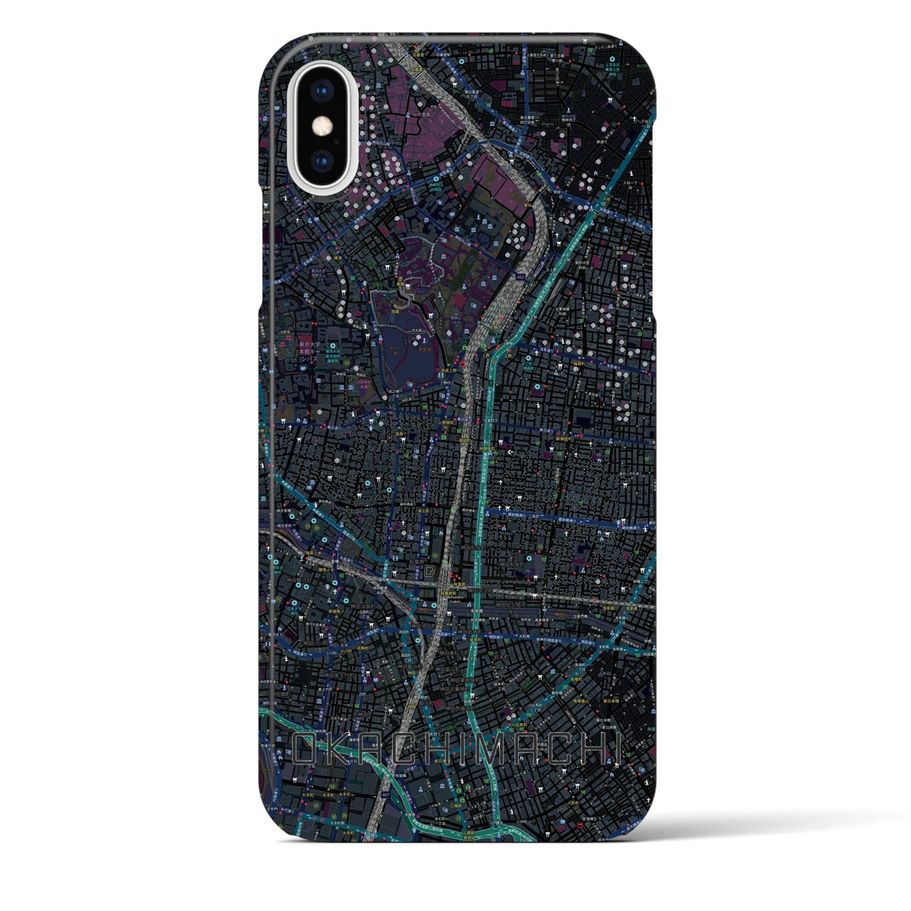 【御徒町(東京都)】地図柄iPhoneケース(バックカバータイプ)