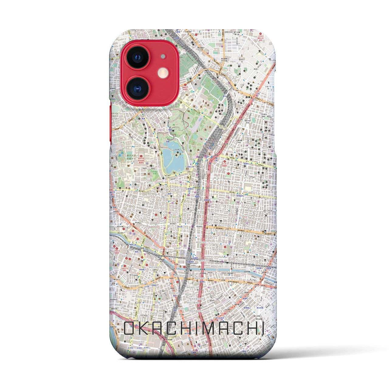 【御徒町(東京都)】地図柄iPhoneケース(バックカバータイプ)
