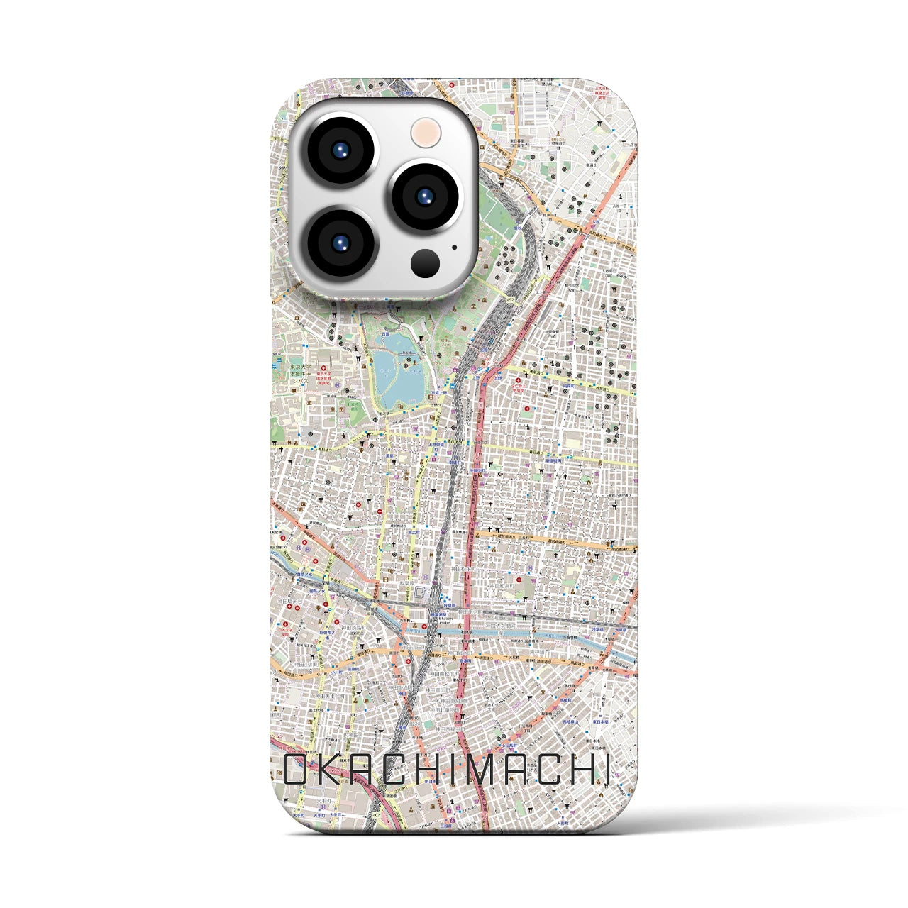 【御徒町(東京都)】地図柄iPhoneケース(バックカバータイプ)
