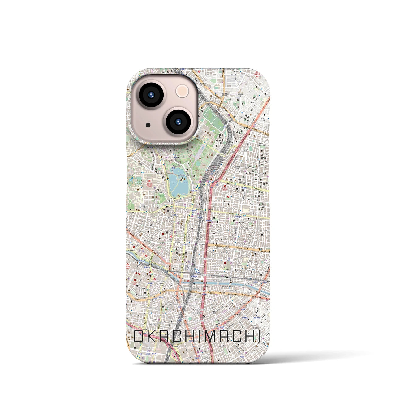 【御徒町(東京都)】地図柄iPhoneケース(バックカバータイプ)
