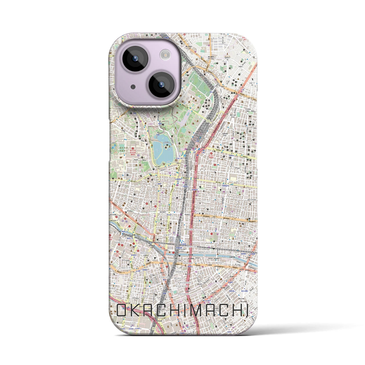 【御徒町(東京都)】地図柄iPhoneケース(バックカバータイプ)
