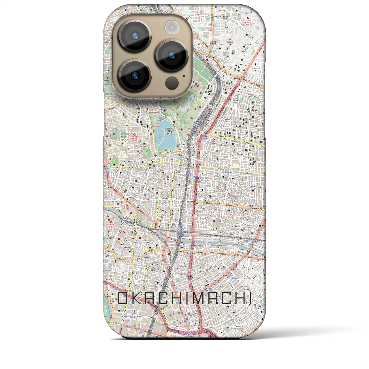 【御徒町(東京都)】地図柄iPhoneケース(バックカバータイプ)