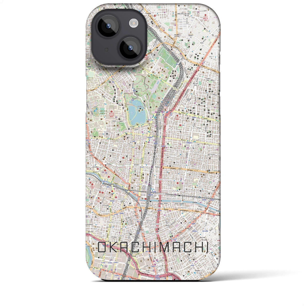 【御徒町(東京都)】地図柄iPhoneケース(バックカバータイプ)