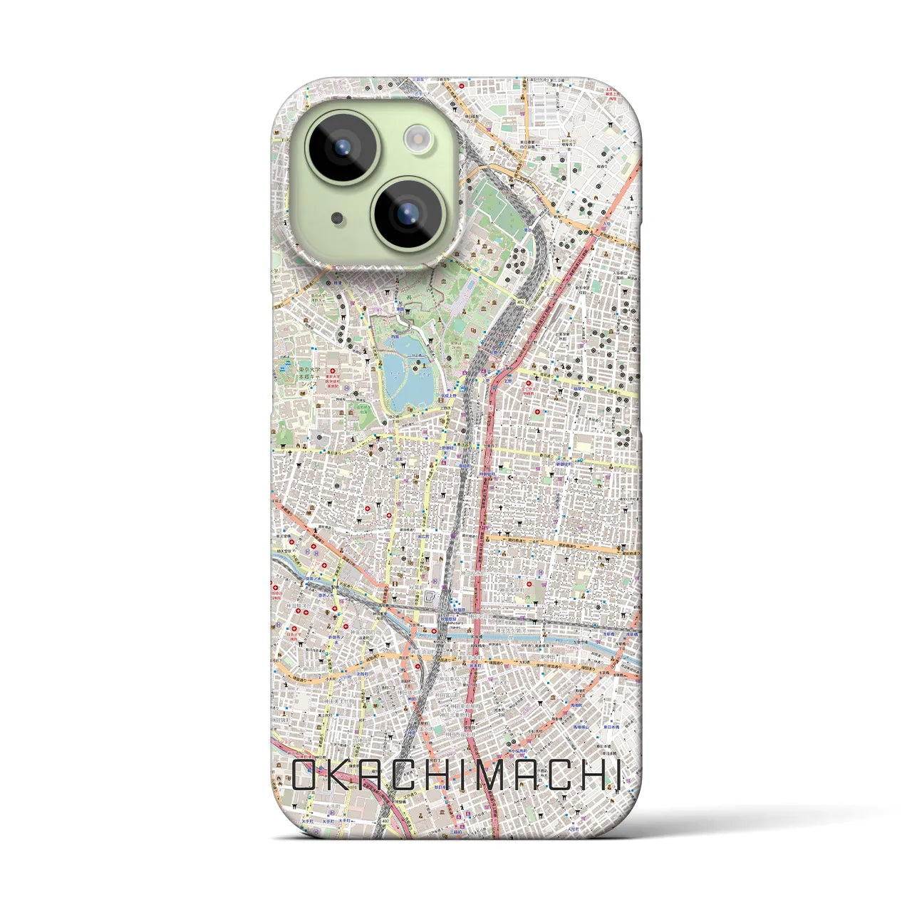 【御徒町(東京都)】地図柄iPhoneケース(バックカバータイプ)