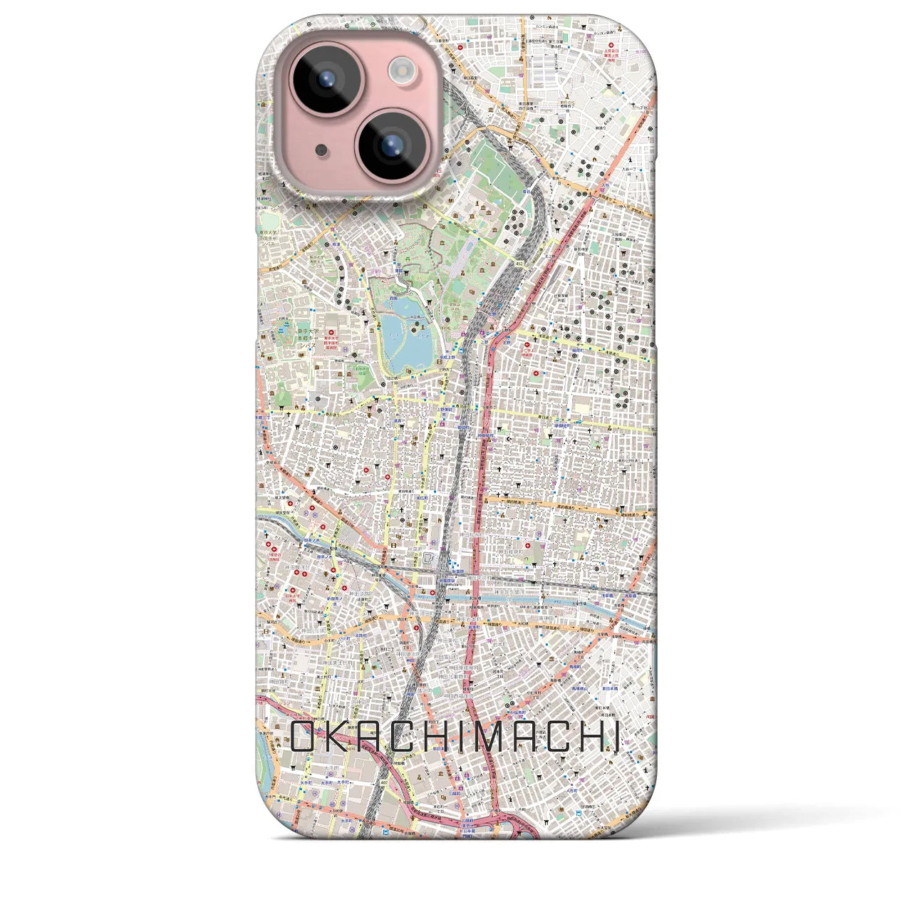 【御徒町(東京都)】地図柄iPhoneケース(バックカバータイプ)