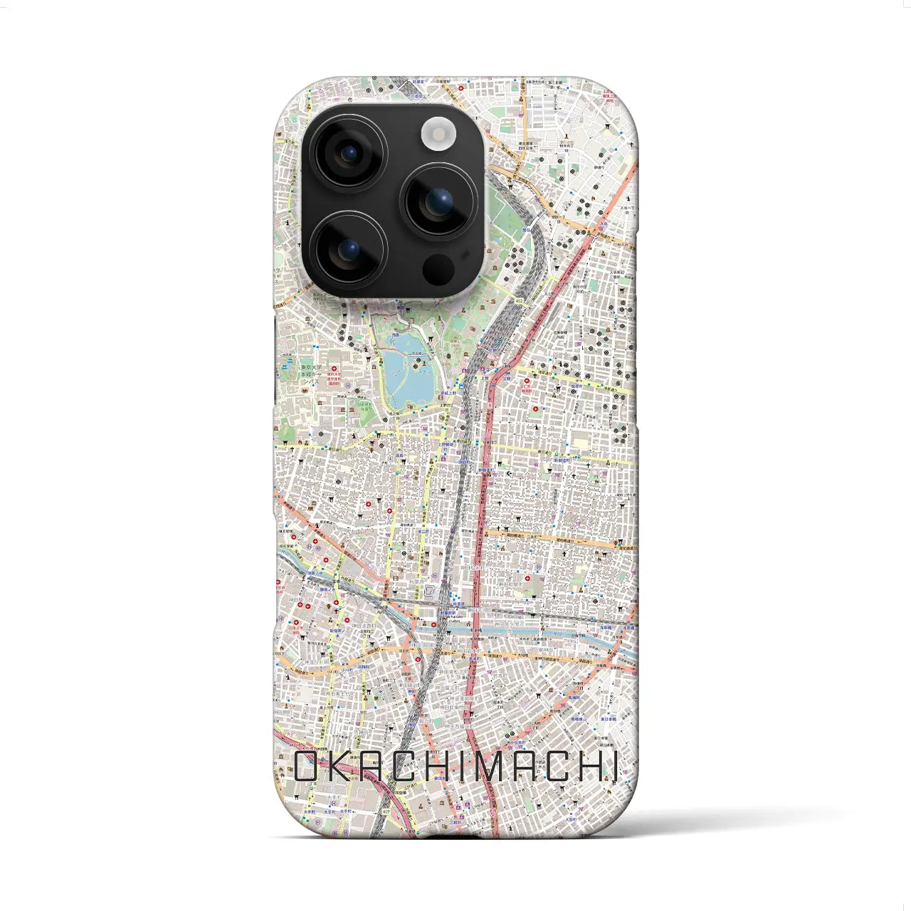 【御徒町(東京都)】地図柄iPhoneケース(バックカバータイプ)