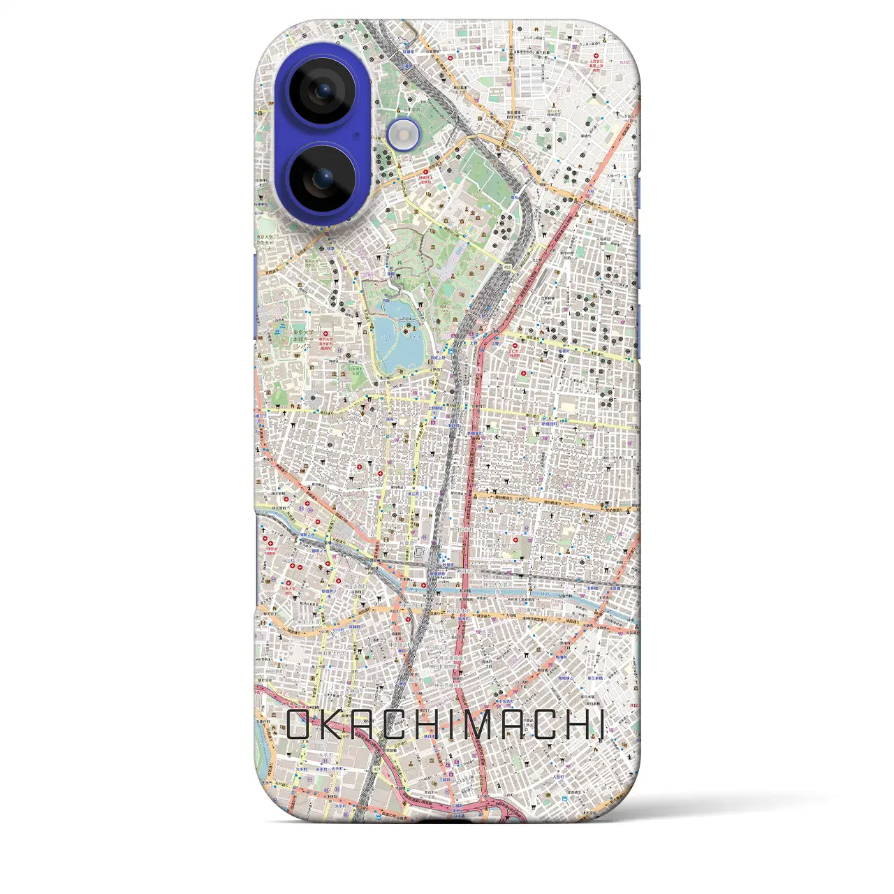【御徒町(東京都)】地図柄iPhoneケース(バックカバータイプ)ナチュラル・iPhone 16 Pro Max 用