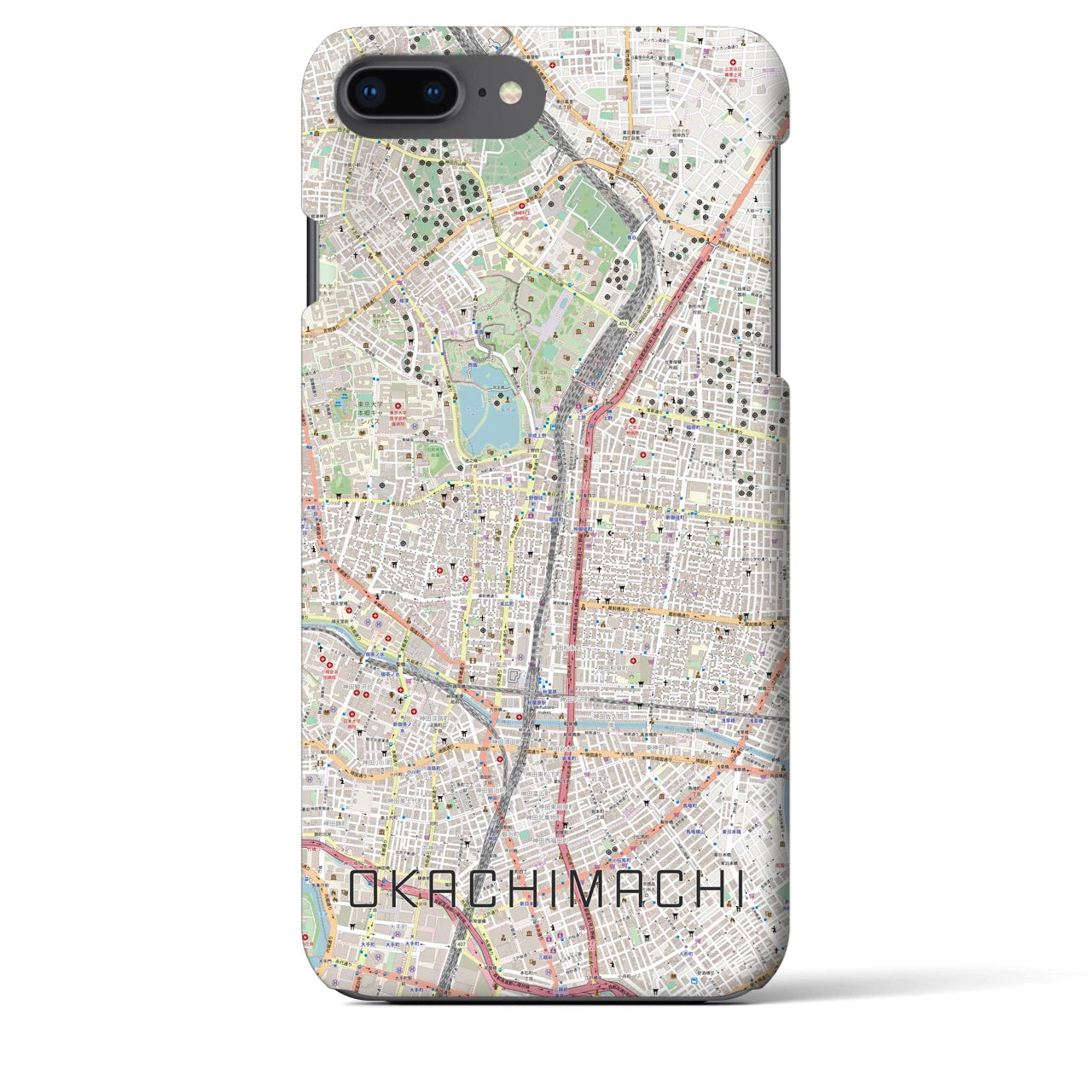 【御徒町(東京都)】地図柄iPhoneケース(バックカバータイプ)