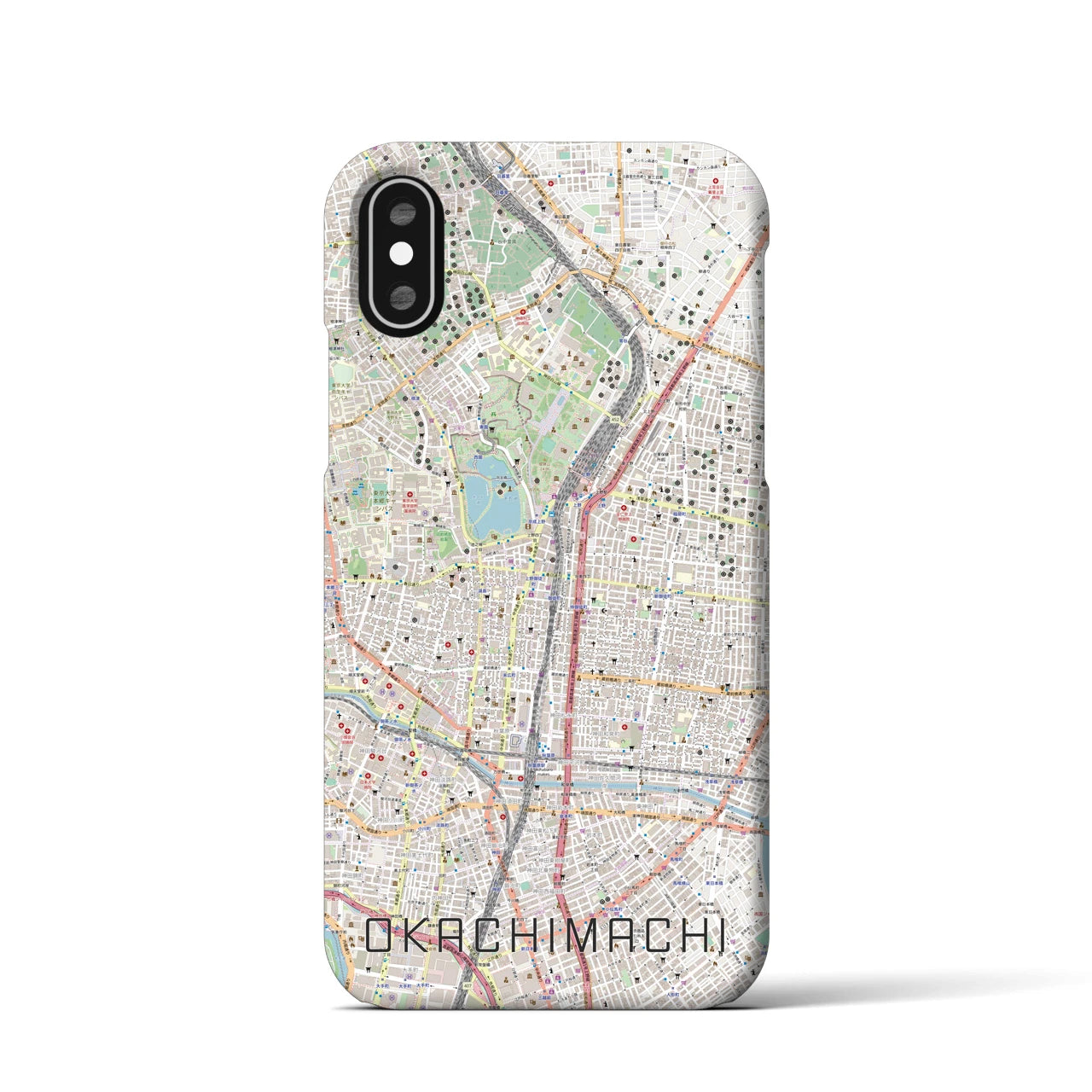 【御徒町(東京都)】地図柄iPhoneケース(バックカバータイプ)