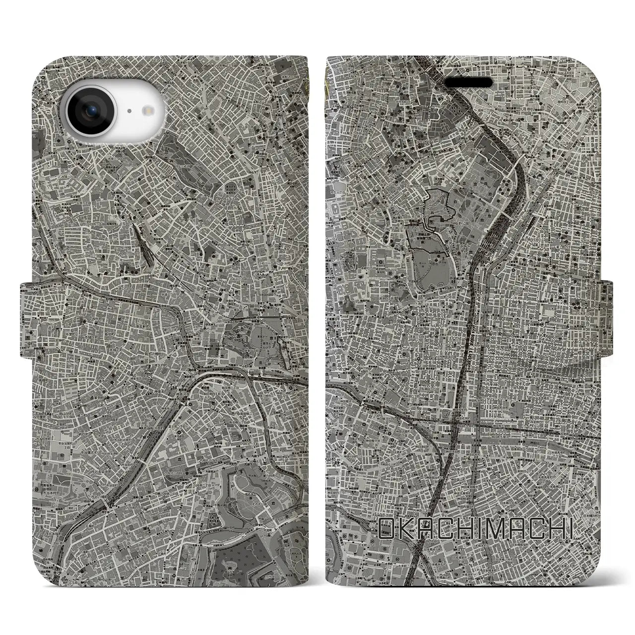 【御徒町(東京都)】地図柄iPhoneケース(手帳タイプ)