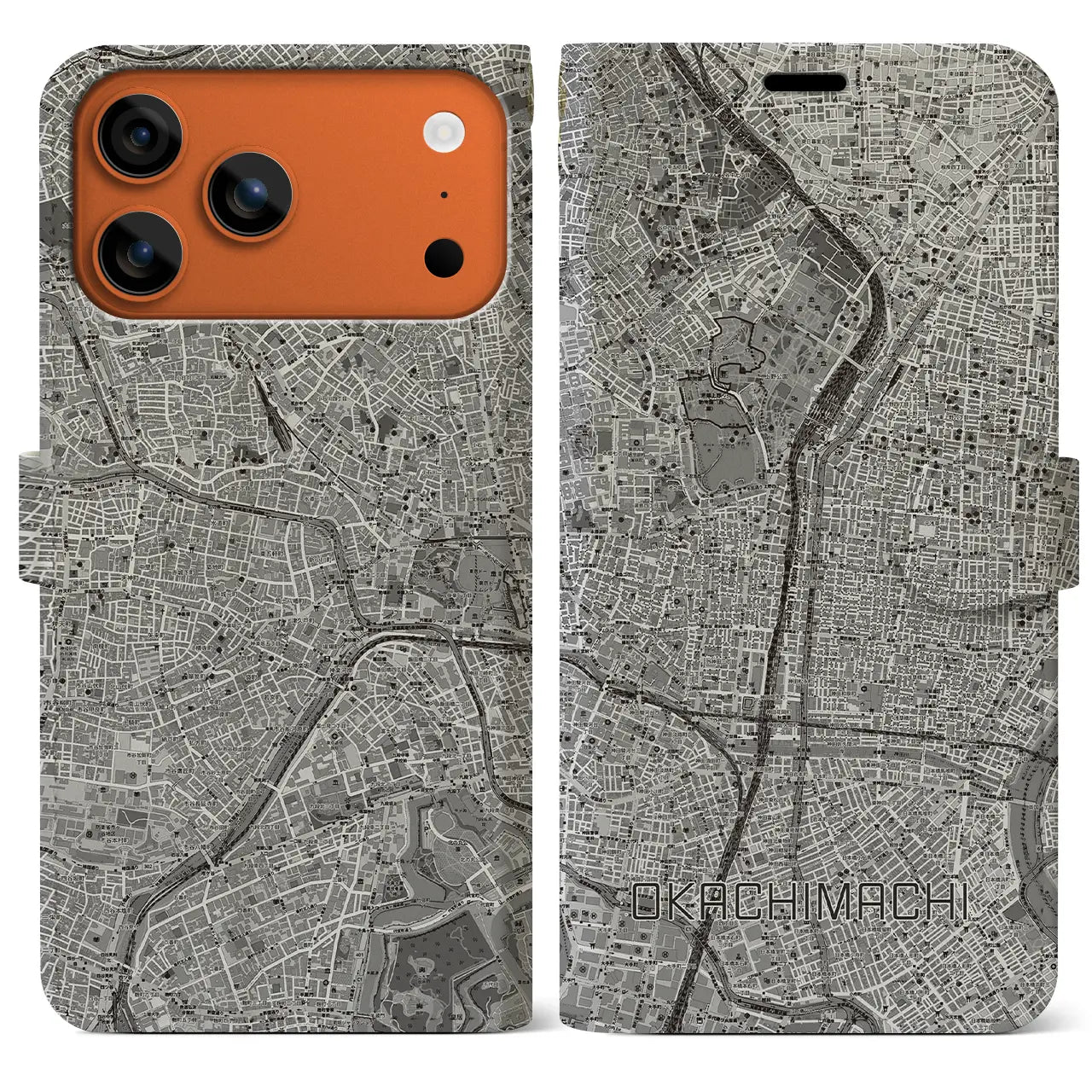 【御徒町(東京都)】地図柄iPhoneケース(手帳タイプ)