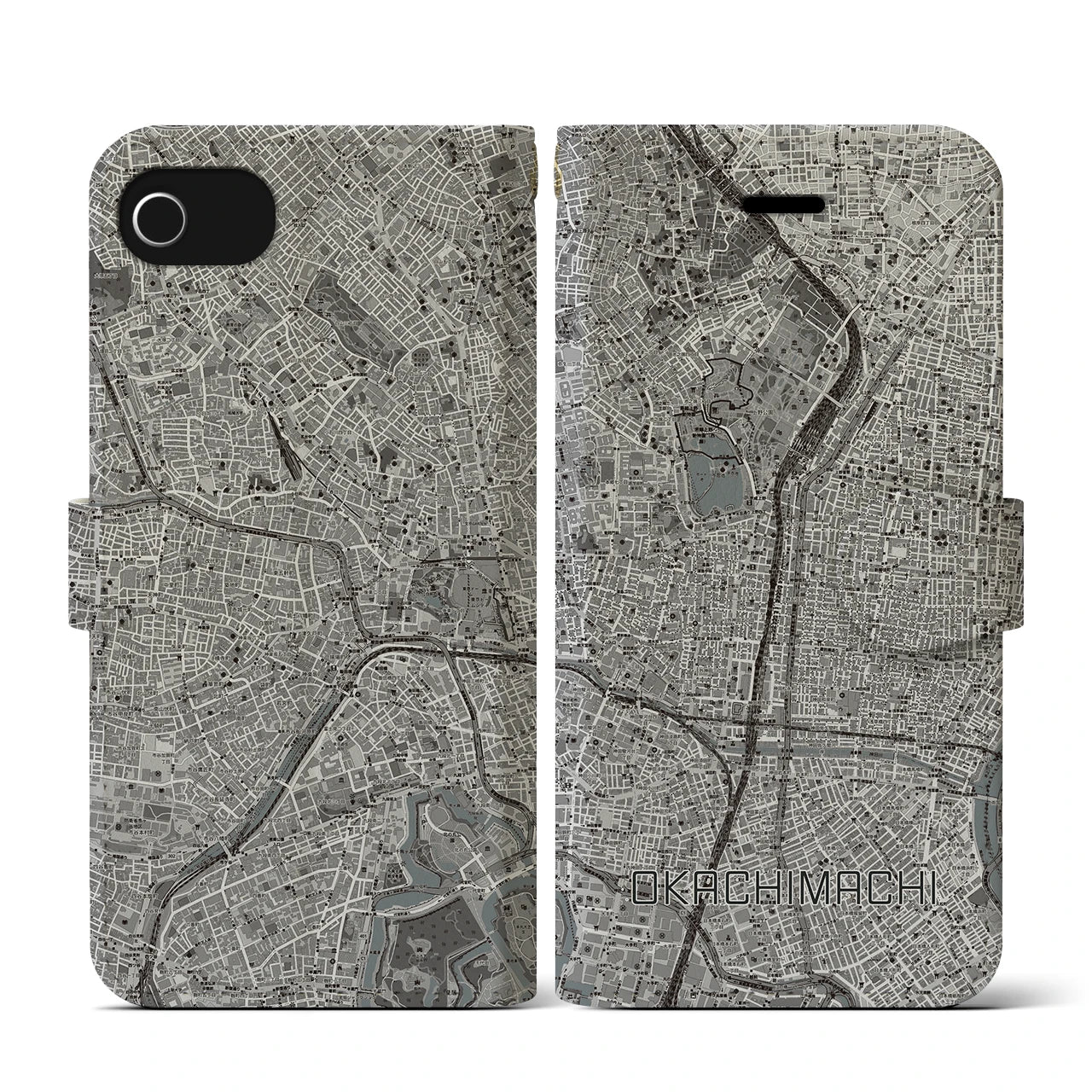 【御徒町(東京都)】地図柄iPhoneケース(手帳タイプ)