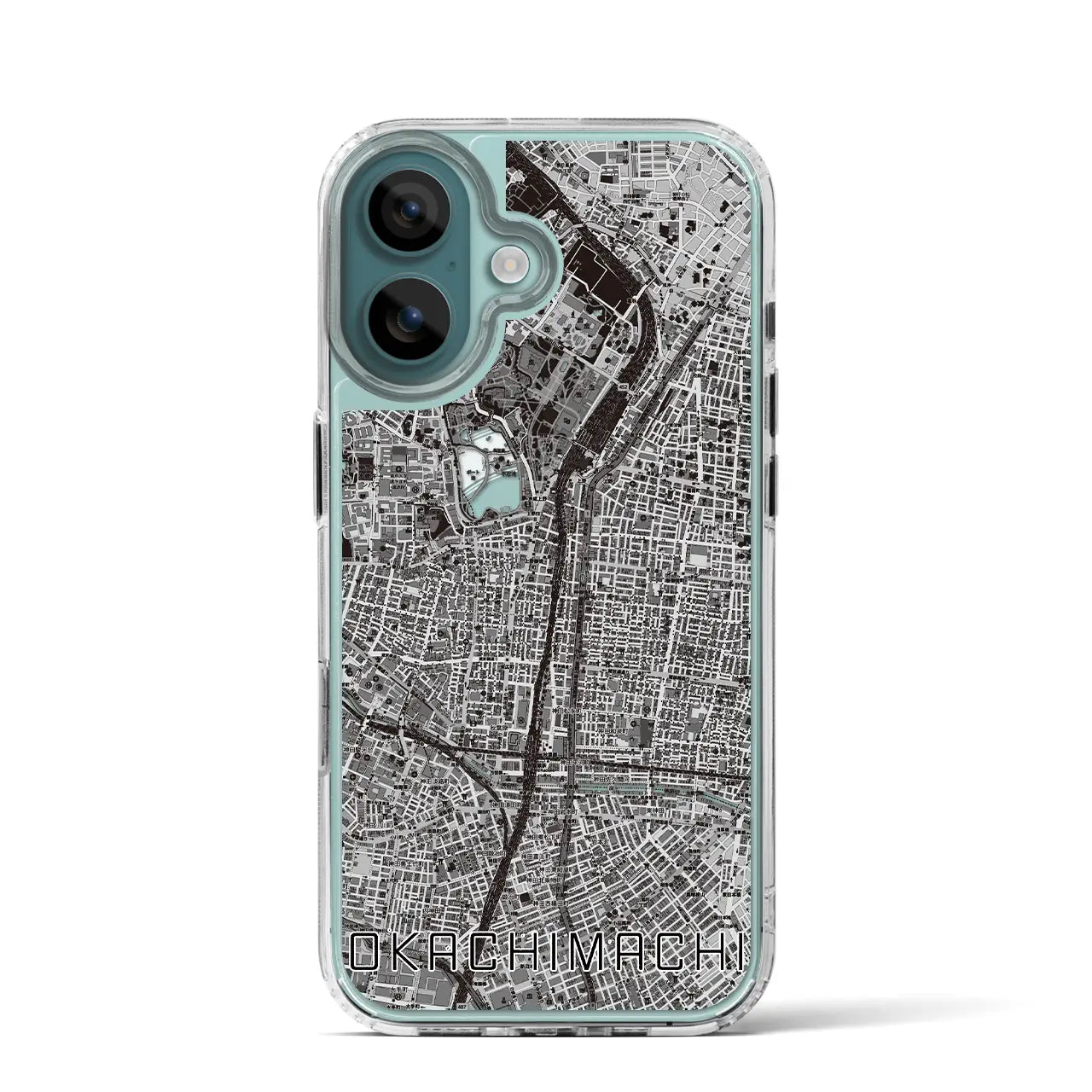 【御徒町(東京都)】地図柄iPhoneケース(MagSafeタイプ)モノトーン・iPhone 16 Pro 用