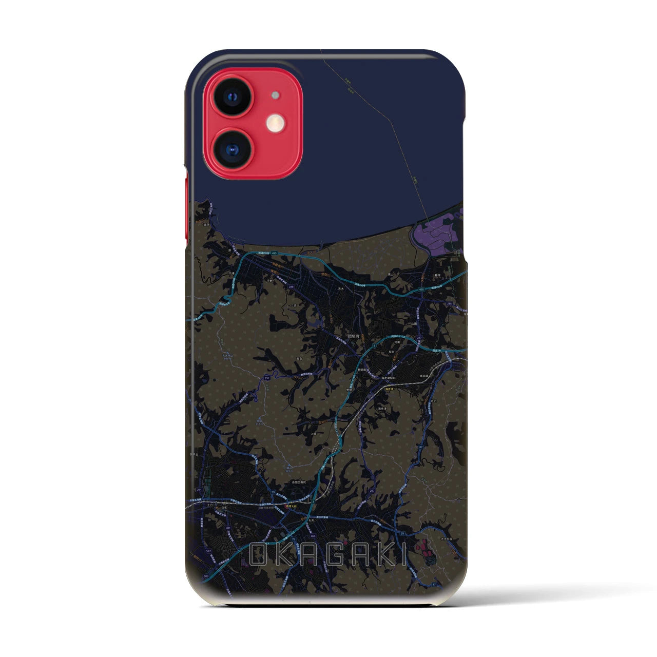 【岡垣(福岡県)】地図柄iPhoneケース(バックカバータイプ)