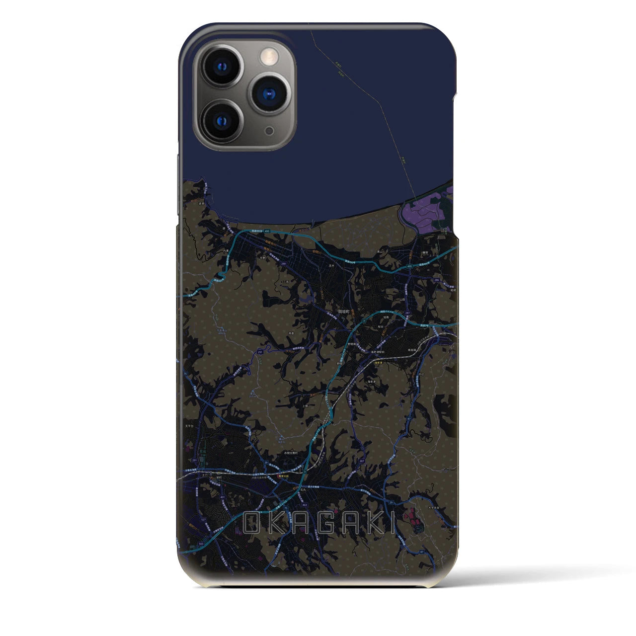 【岡垣(福岡県)】地図柄iPhoneケース(バックカバータイプ)