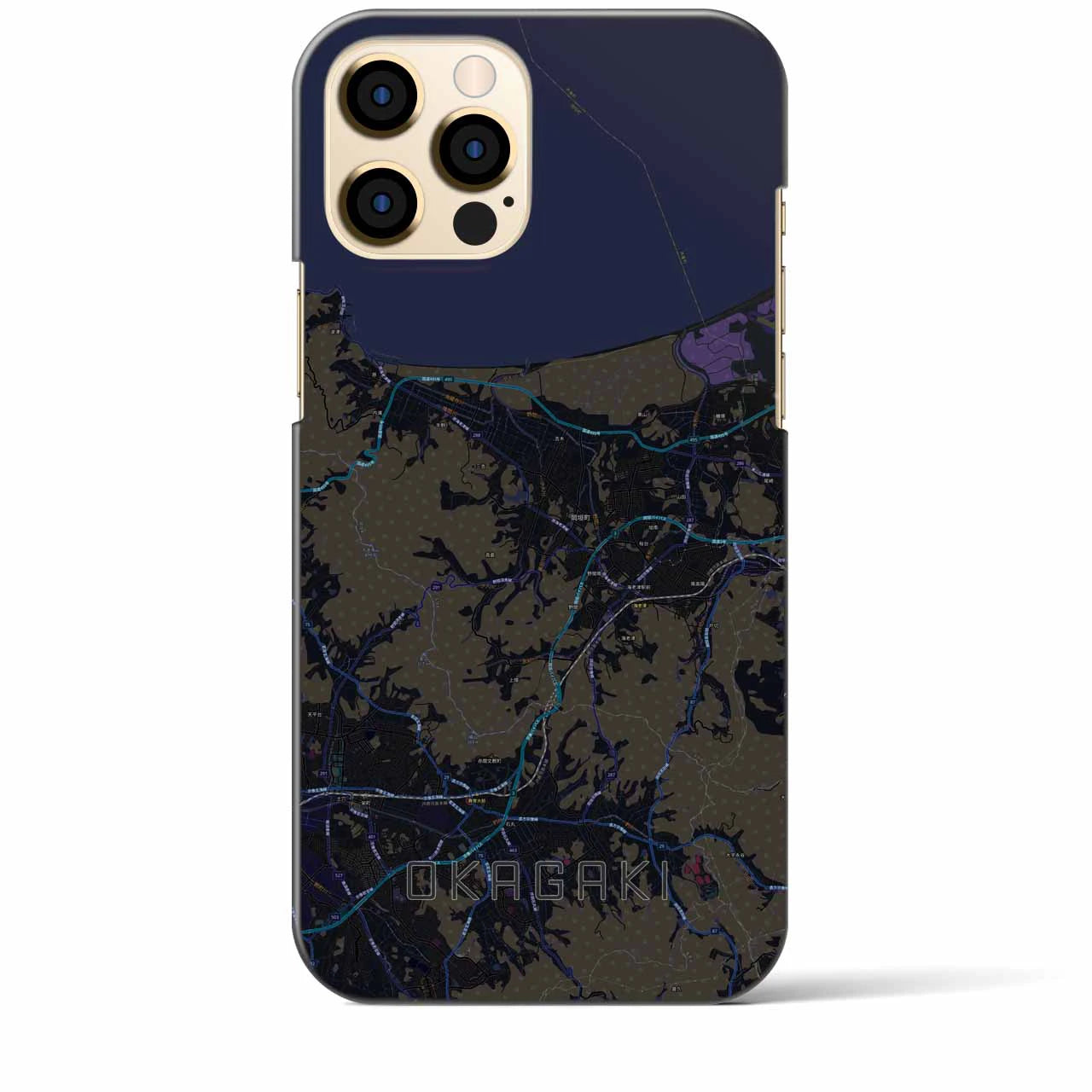 【岡垣(福岡県)】地図柄iPhoneケース(バックカバータイプ)