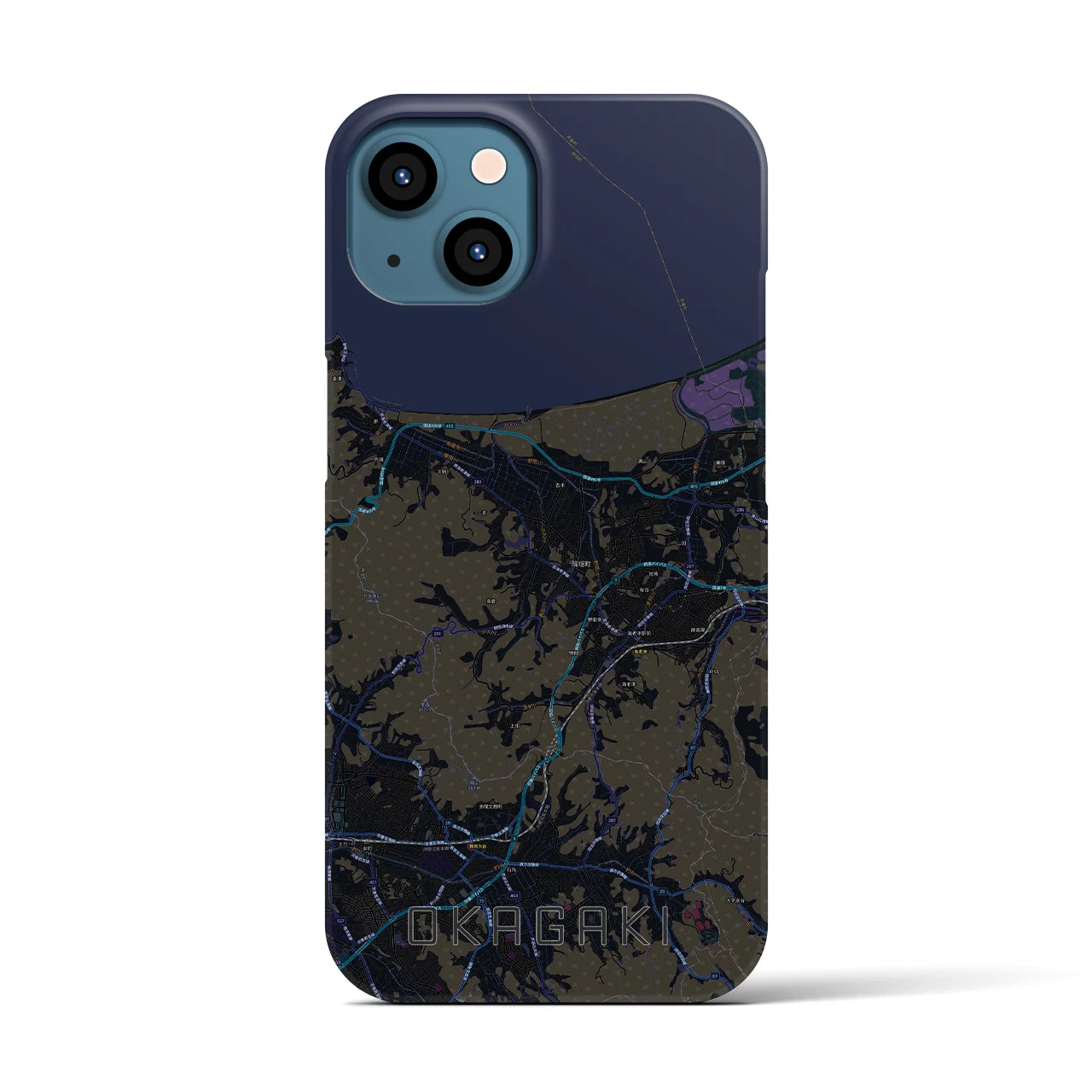 【岡垣(福岡県)】地図柄iPhoneケース(バックカバータイプ)