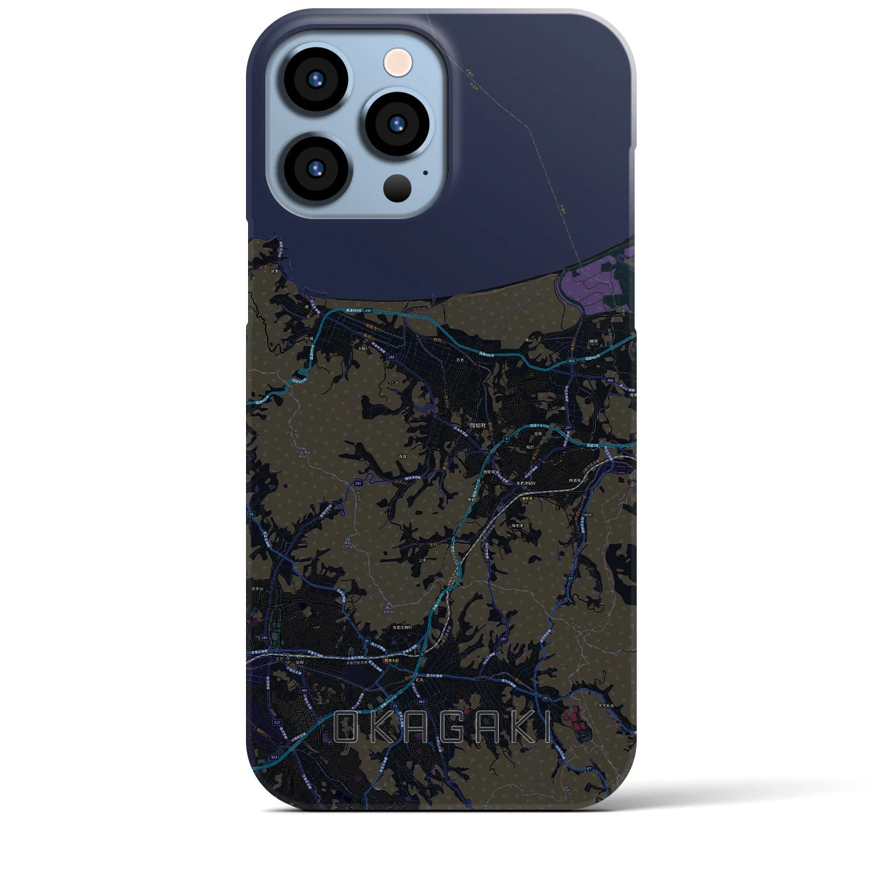 【岡垣(福岡県)】地図柄iPhoneケース(バックカバータイプ)