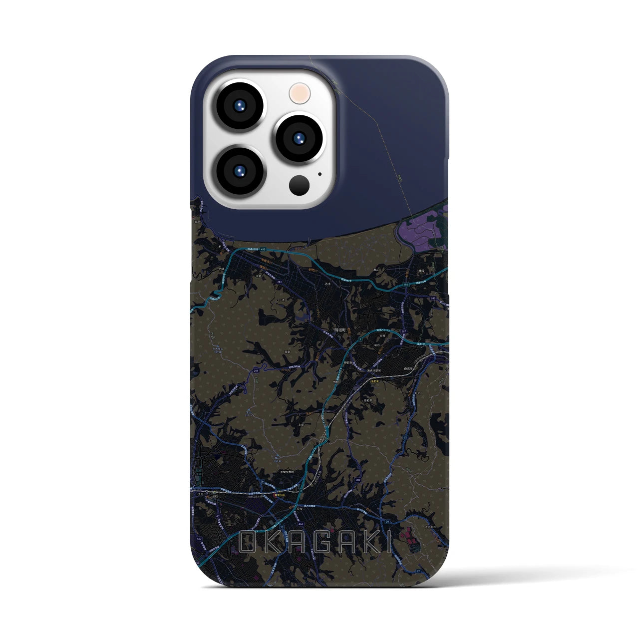 【岡垣(福岡県)】地図柄iPhoneケース(バックカバータイプ)