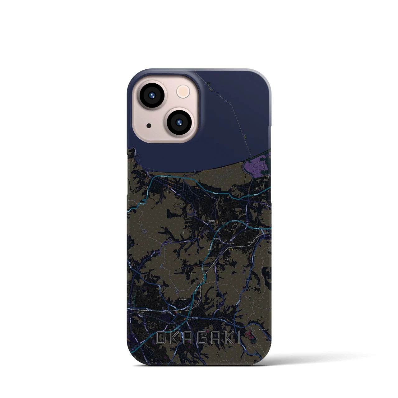 【岡垣(福岡県)】地図柄iPhoneケース(バックカバータイプ)
