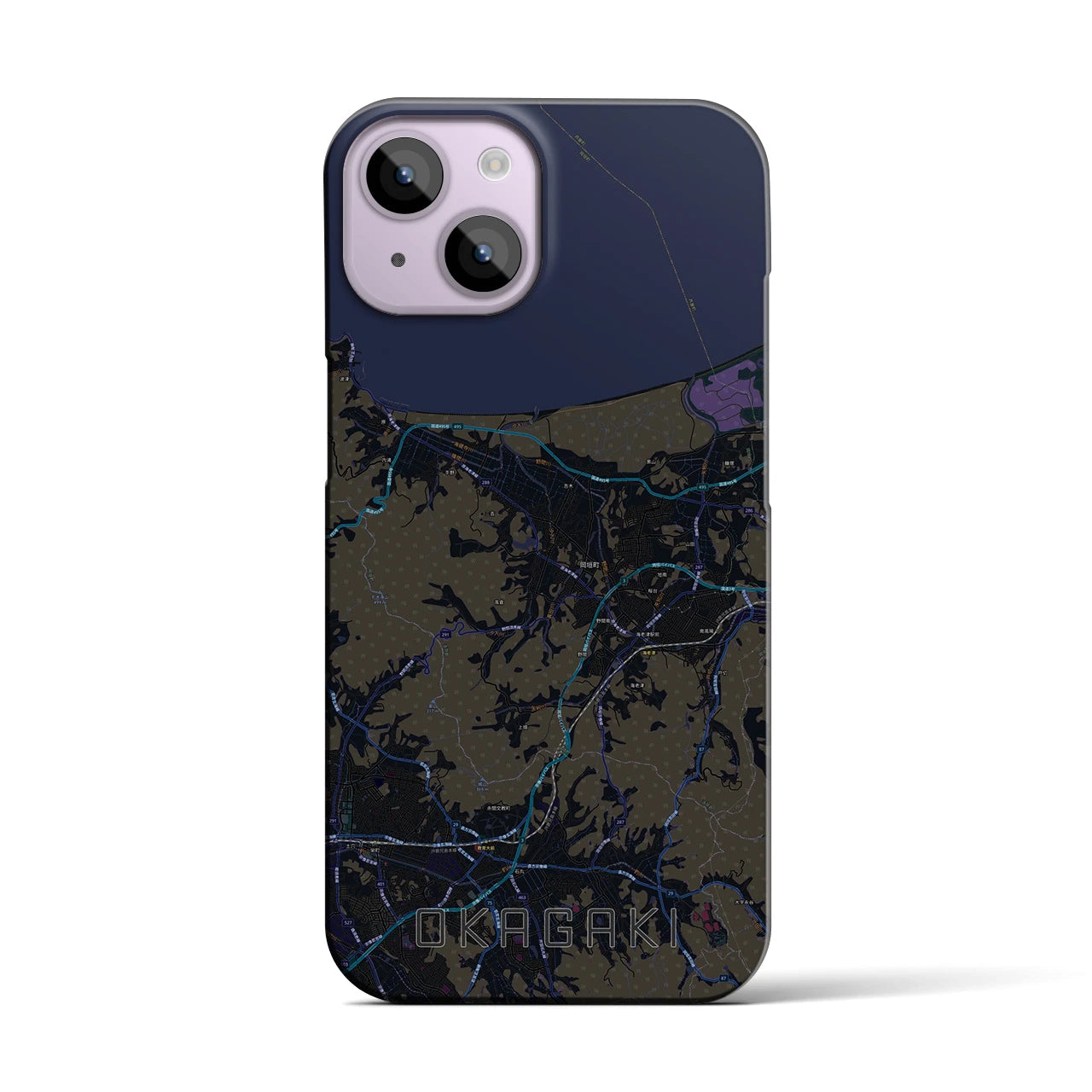 【岡垣(福岡県)】地図柄iPhoneケース(バックカバータイプ)