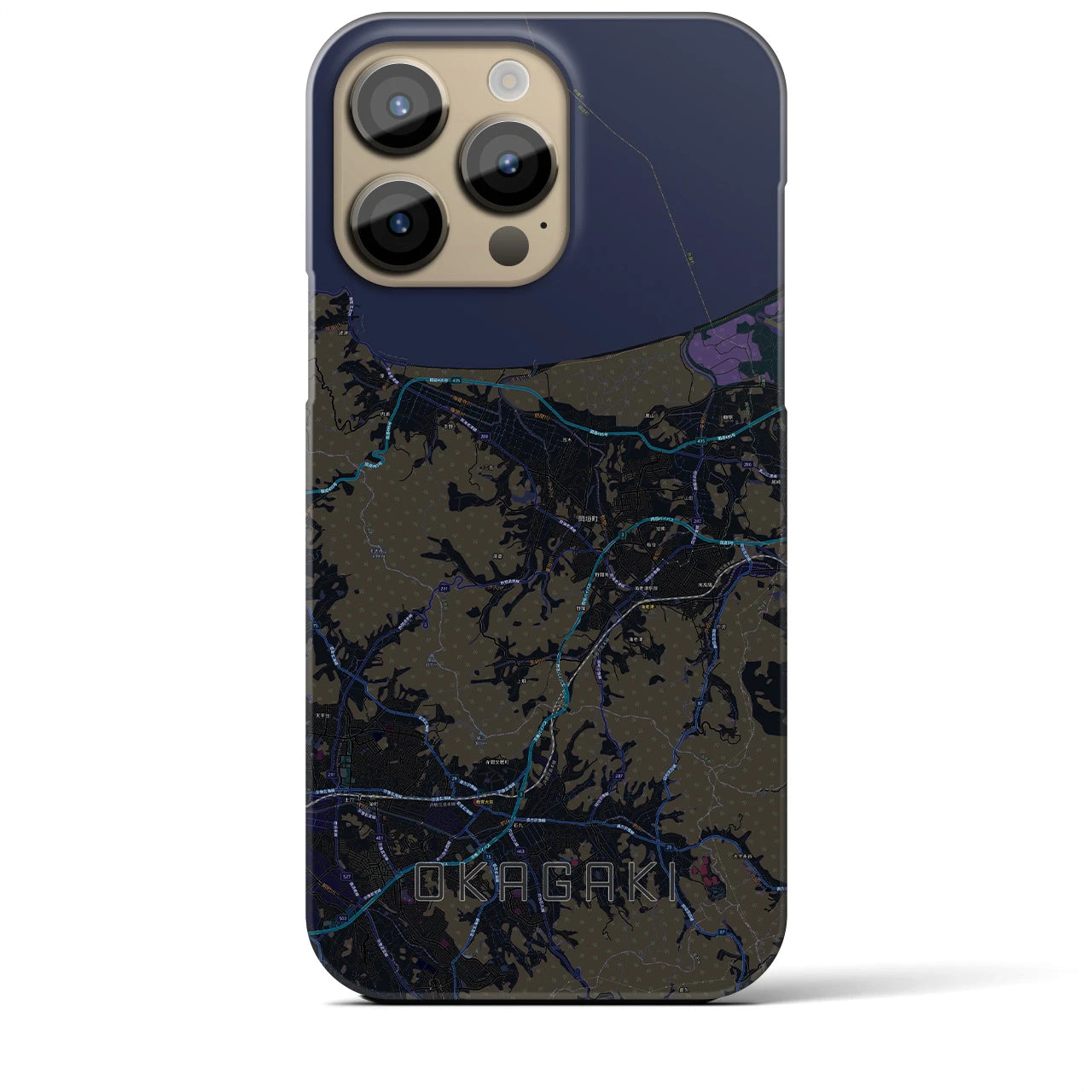 【岡垣(福岡県)】地図柄iPhoneケース(バックカバータイプ)
