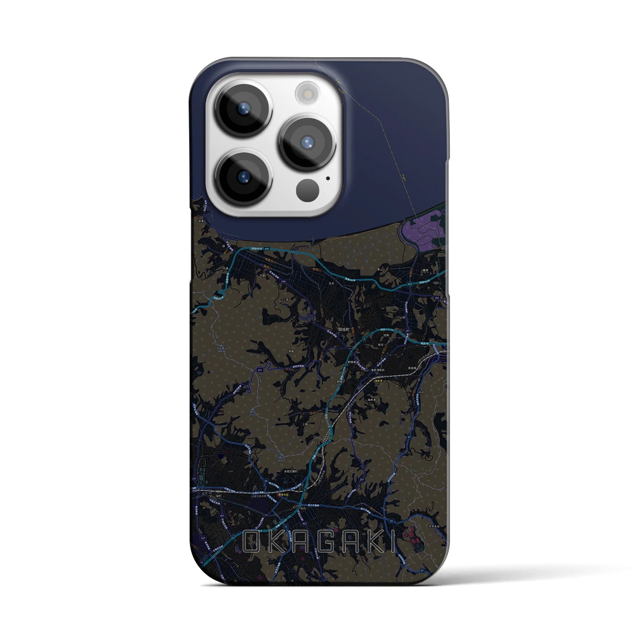 【岡垣(福岡県)】地図柄iPhoneケース(バックカバータイプ)