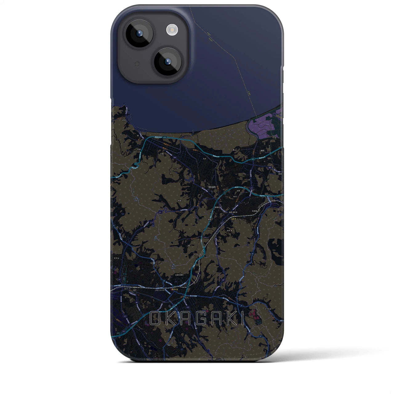 【岡垣(福岡県)】地図柄iPhoneケース(バックカバータイプ)