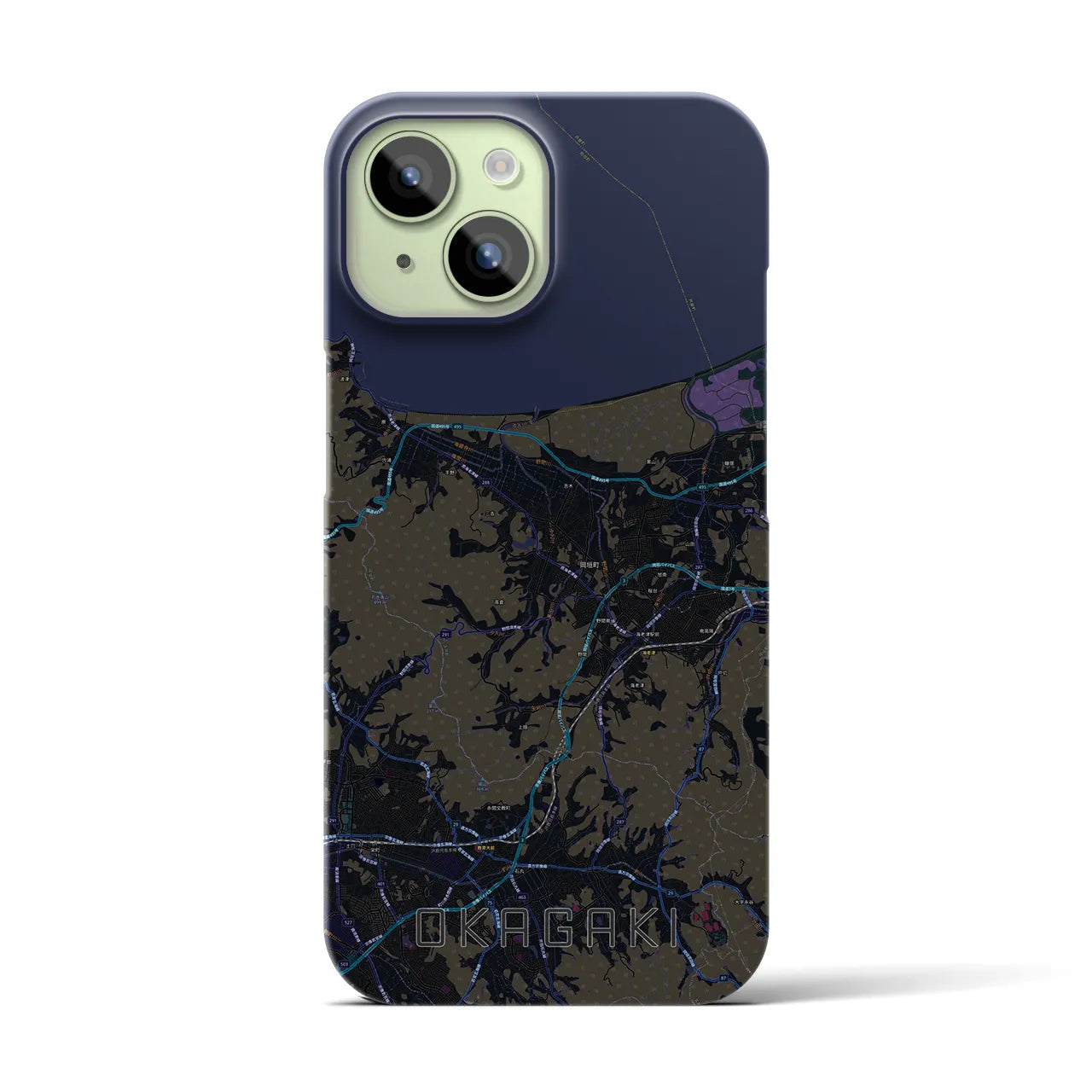 【岡垣(福岡県)】地図柄iPhoneケース(バックカバータイプ)
