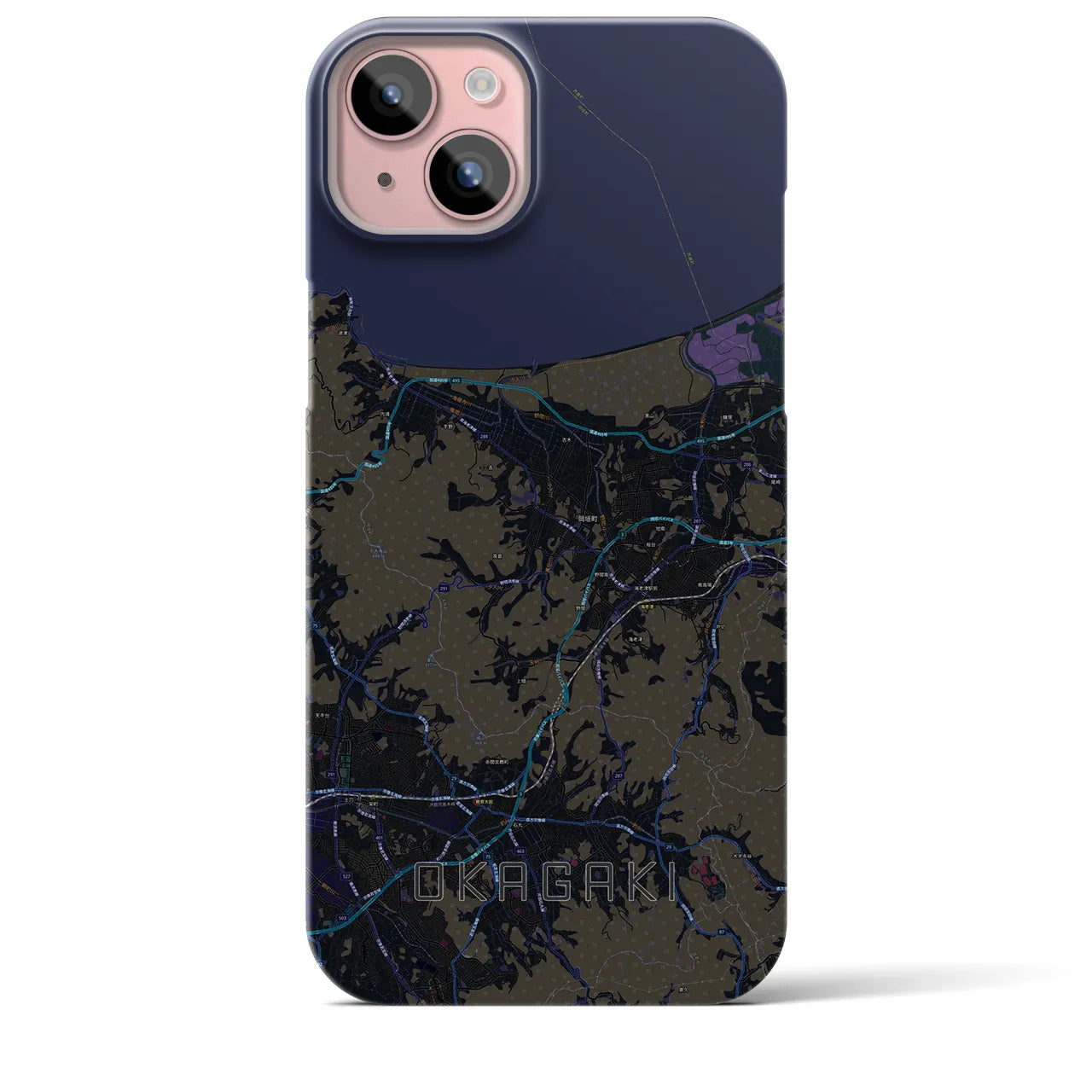 【岡垣(福岡県)】地図柄iPhoneケース(バックカバータイプ)