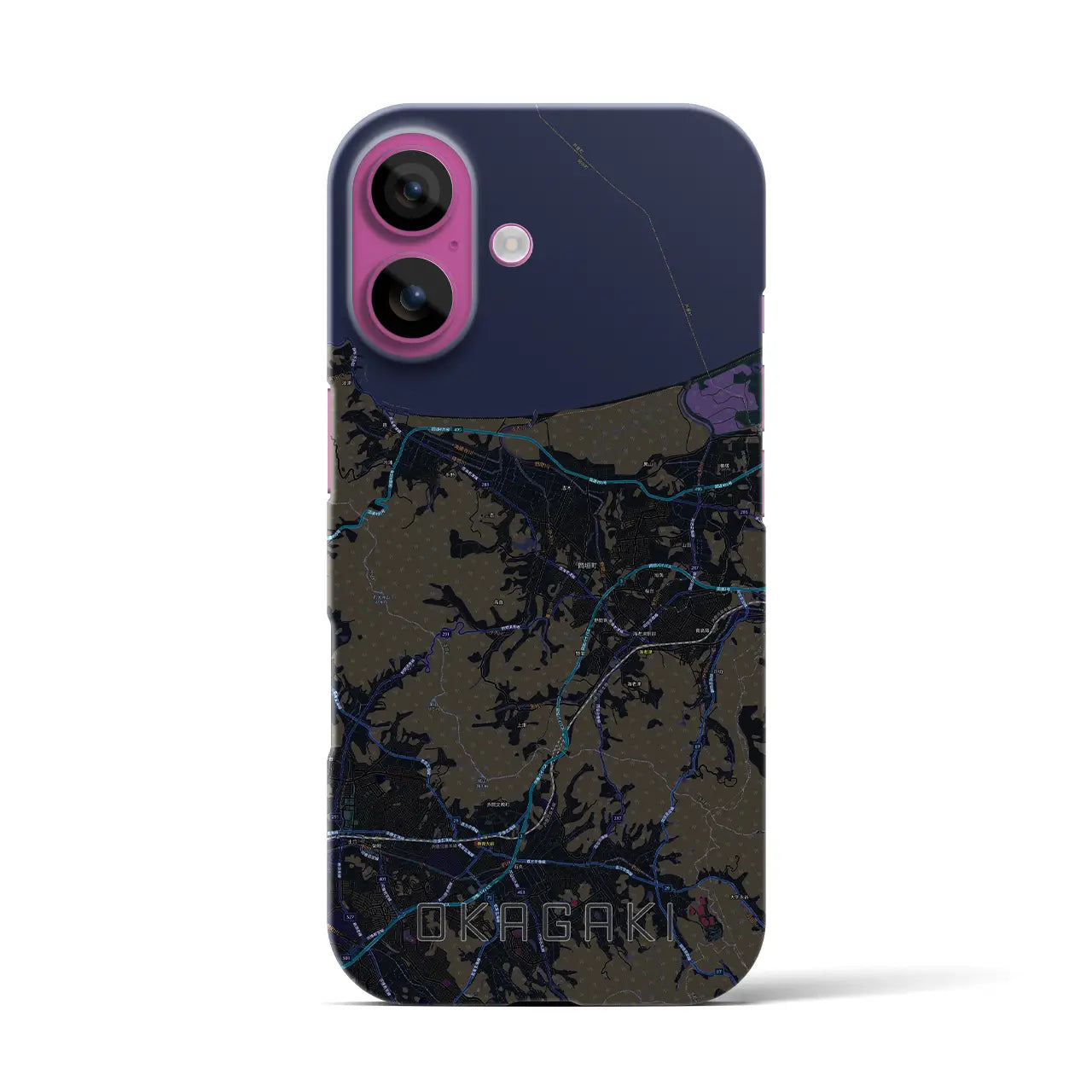 【岡垣(福岡県)】地図柄iPhoneケース(バックカバータイプ)